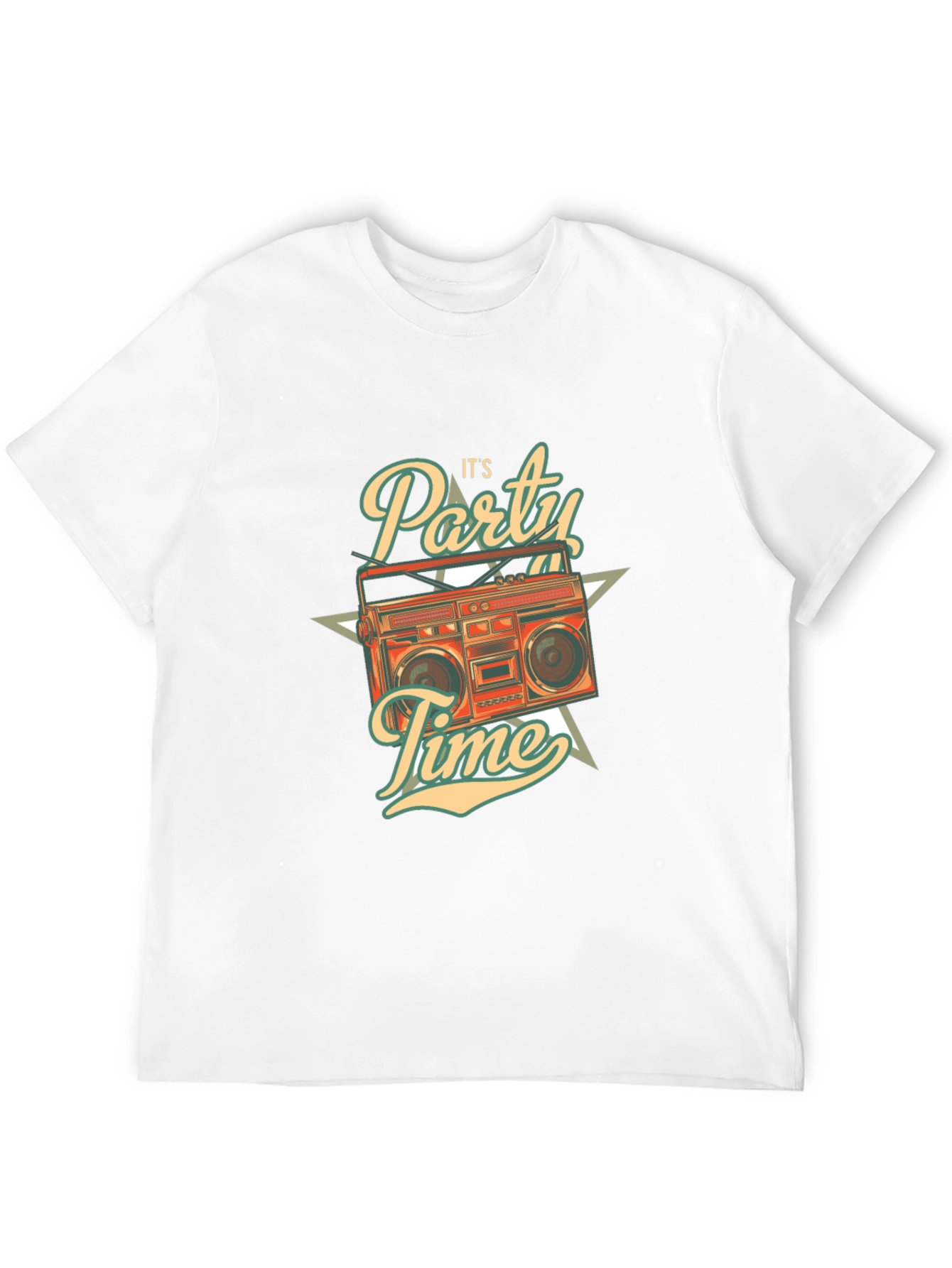 Retro Party Time Graphic T-Shirt - Black