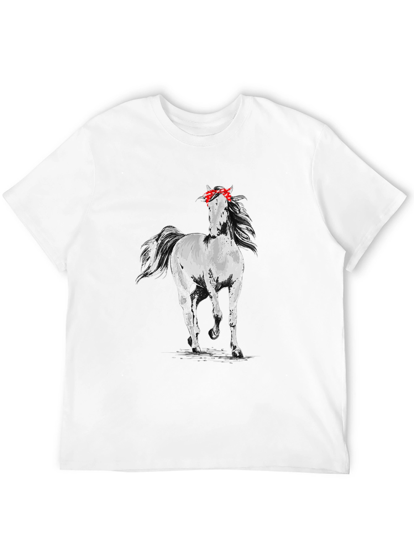 Horse Bandana Mens Black T-Shirt