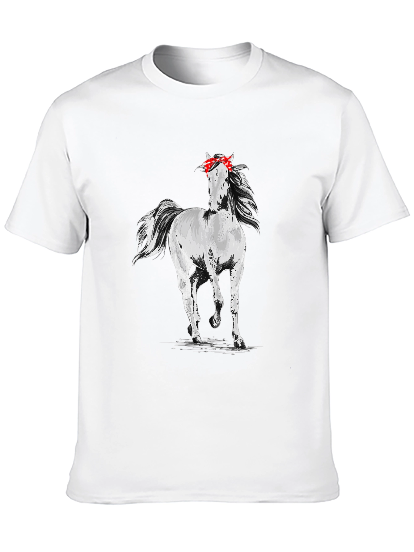 Horse Bandana Mens Black T-Shirt