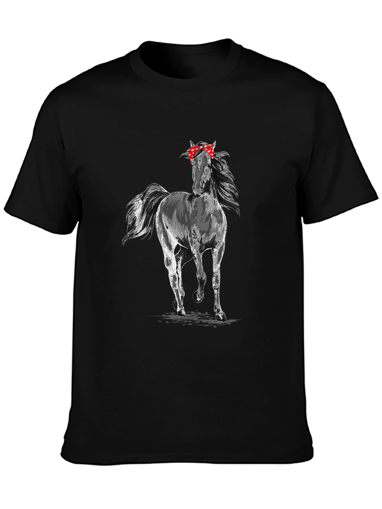 Horse Bandana Mens Black T-Shirt