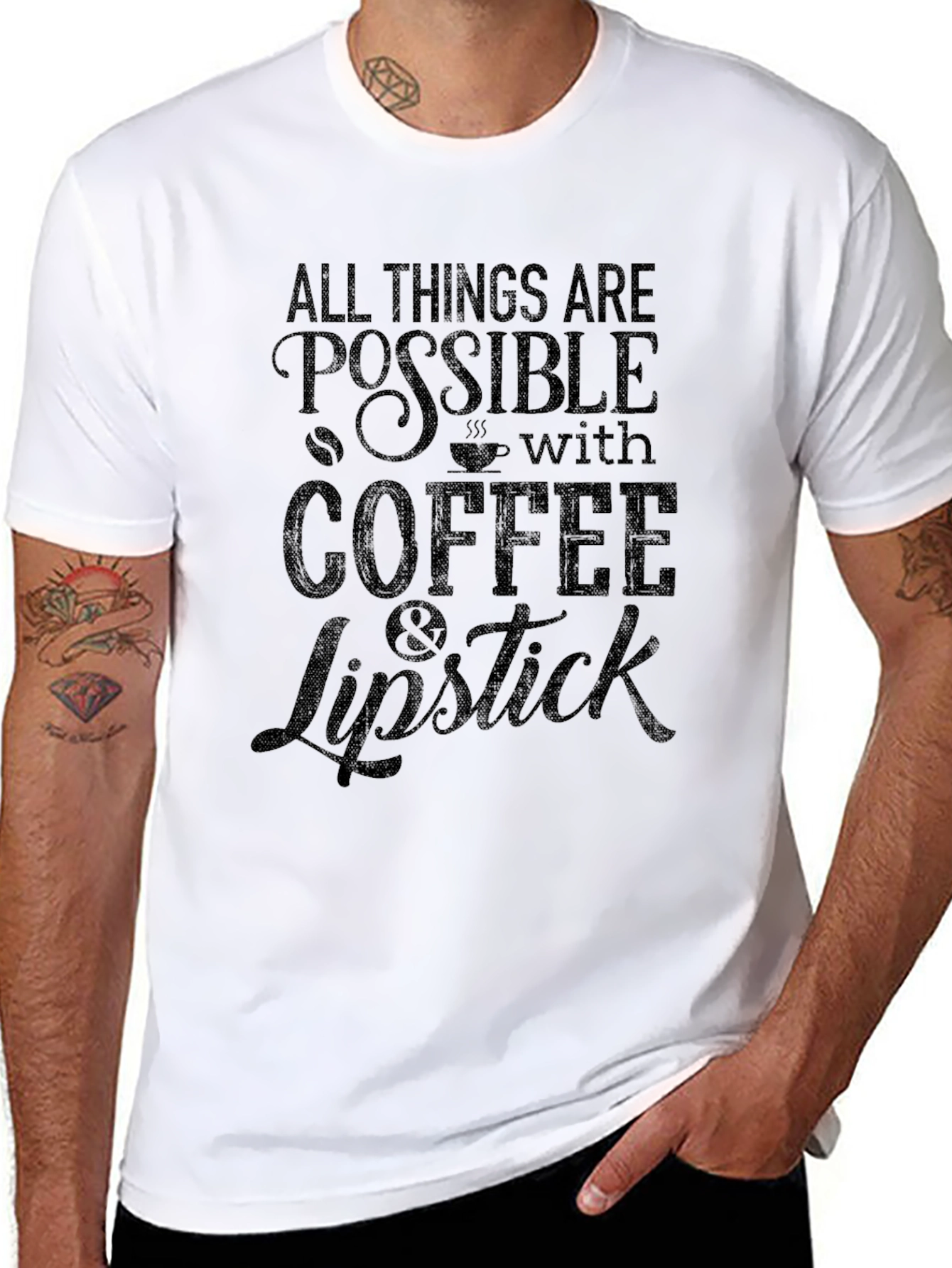 Coffee & Lipstick Graphic Tee - All Things Possible