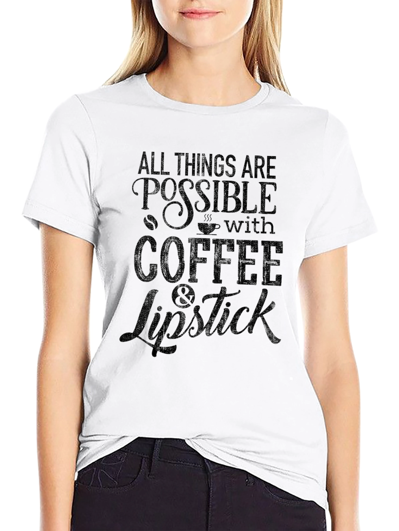 Coffee & Lipstick Graphic Tee - All Things Possible
