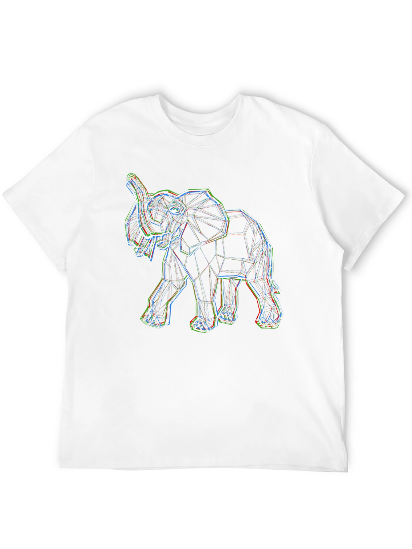 Geometric Elephant Print Black Tee