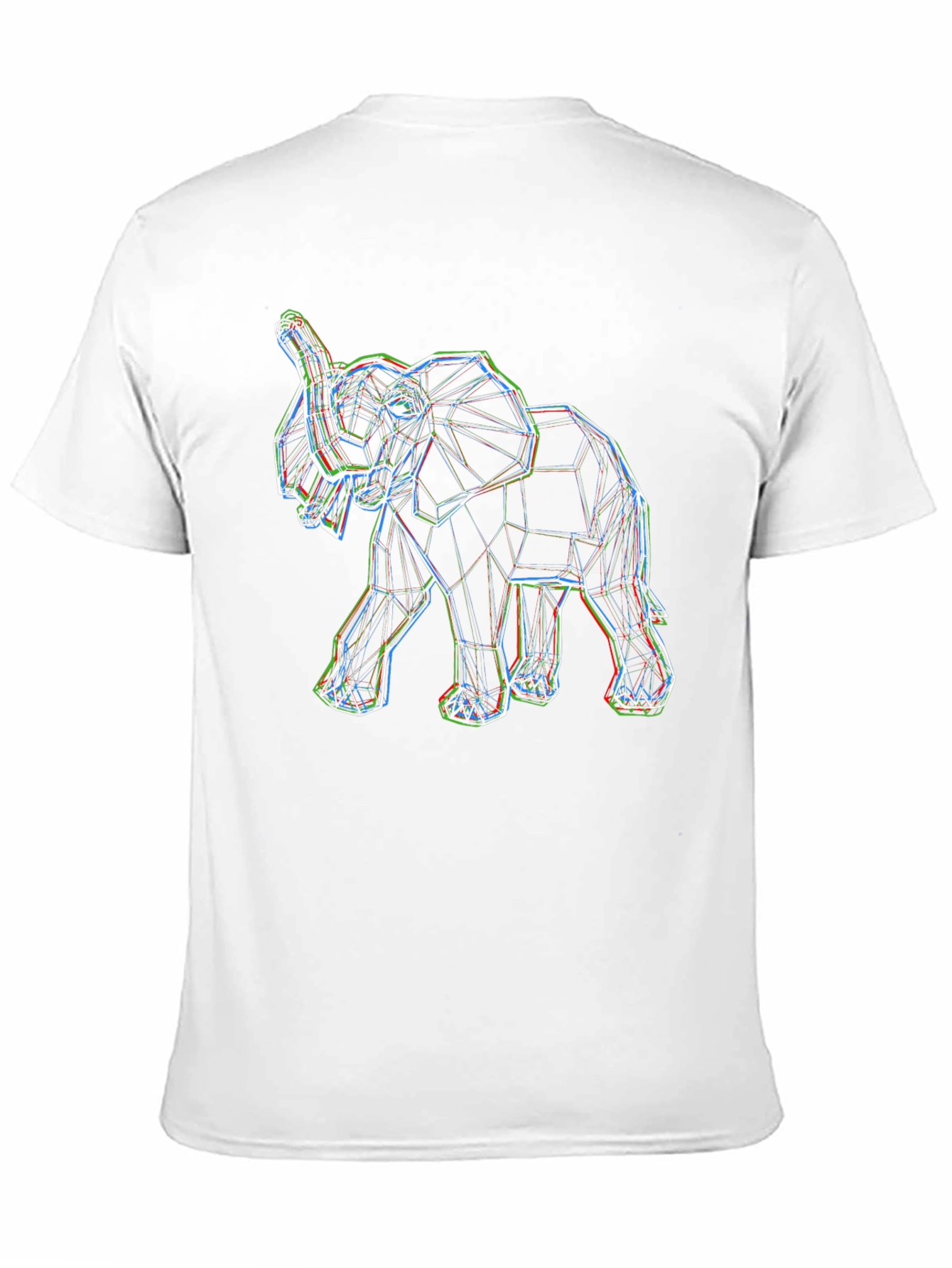 Geometric Elephant Print Black Tee