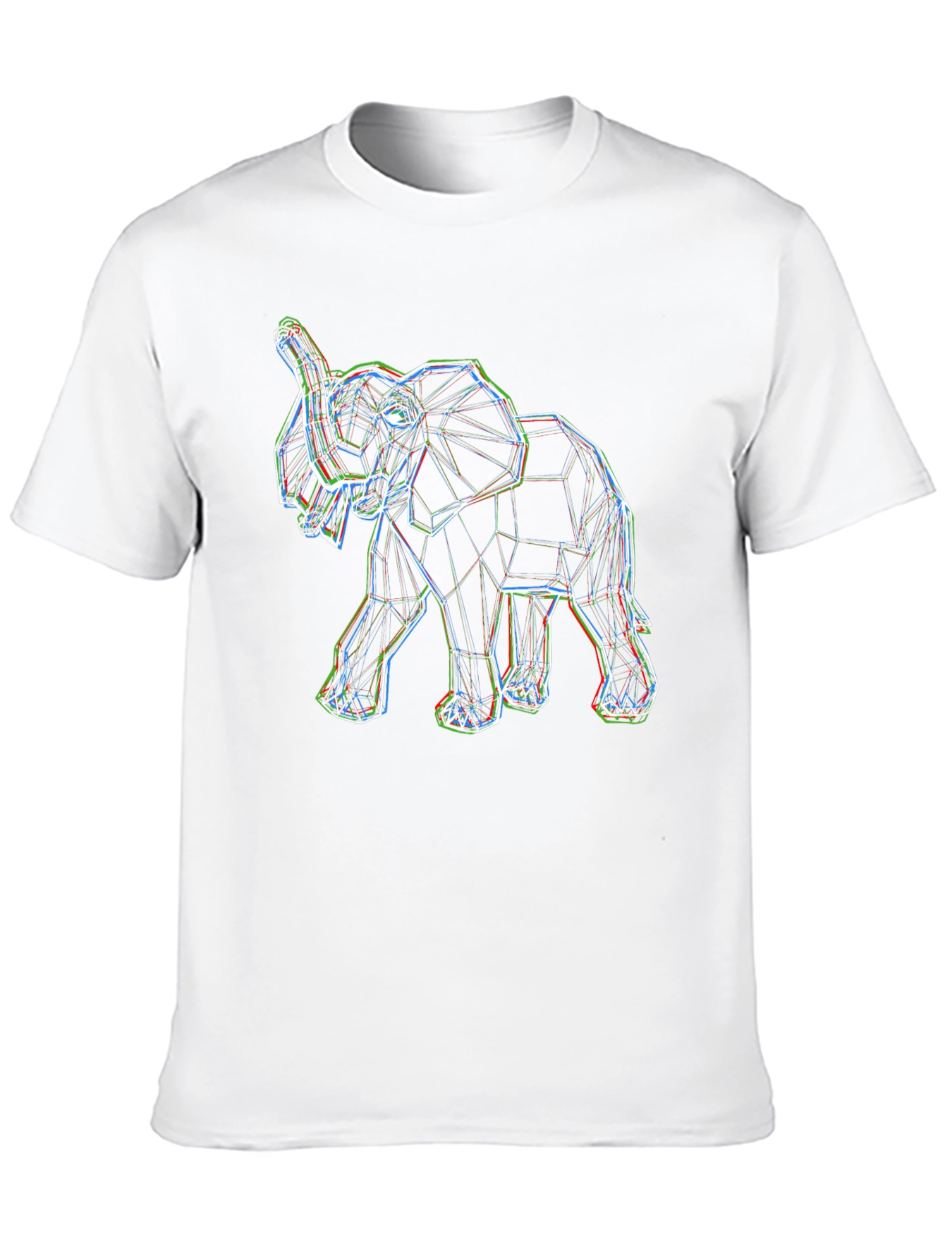 Geometric Elephant Print Black Tee