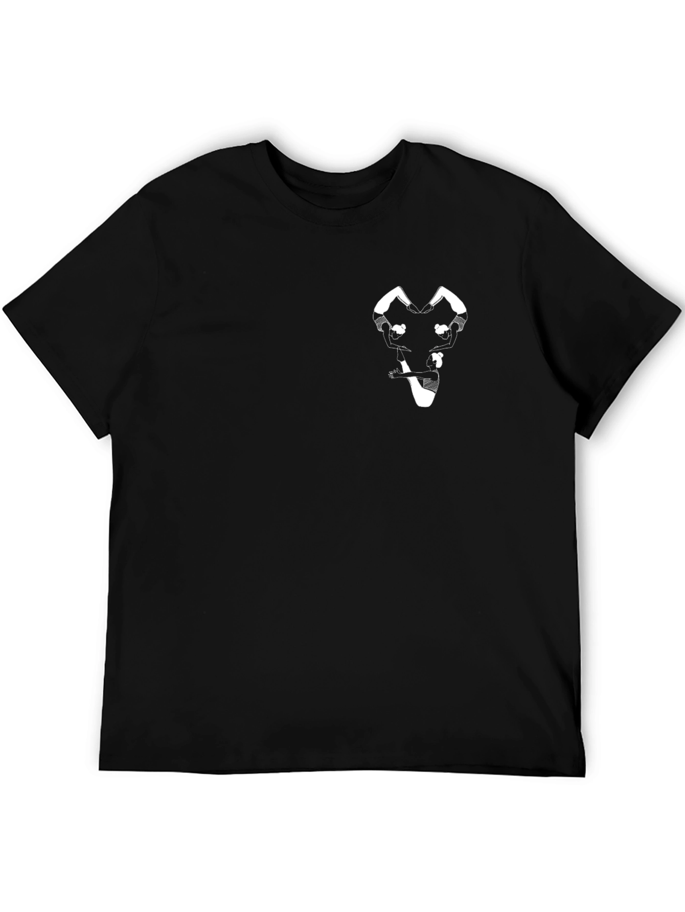 Black T-Shirt with Unique Yoga Figure Design