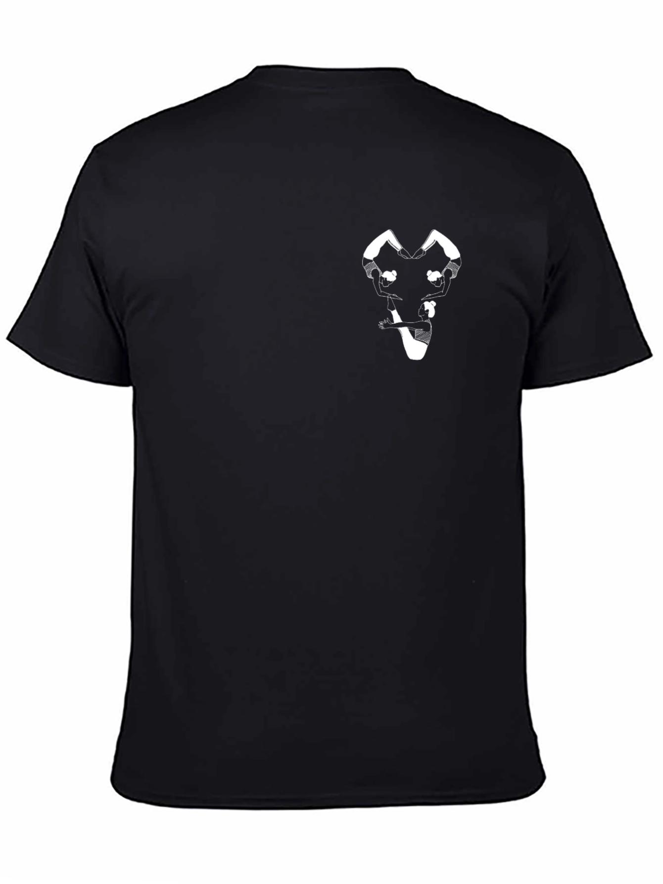 Black T-Shirt with Unique Yoga Figure Design