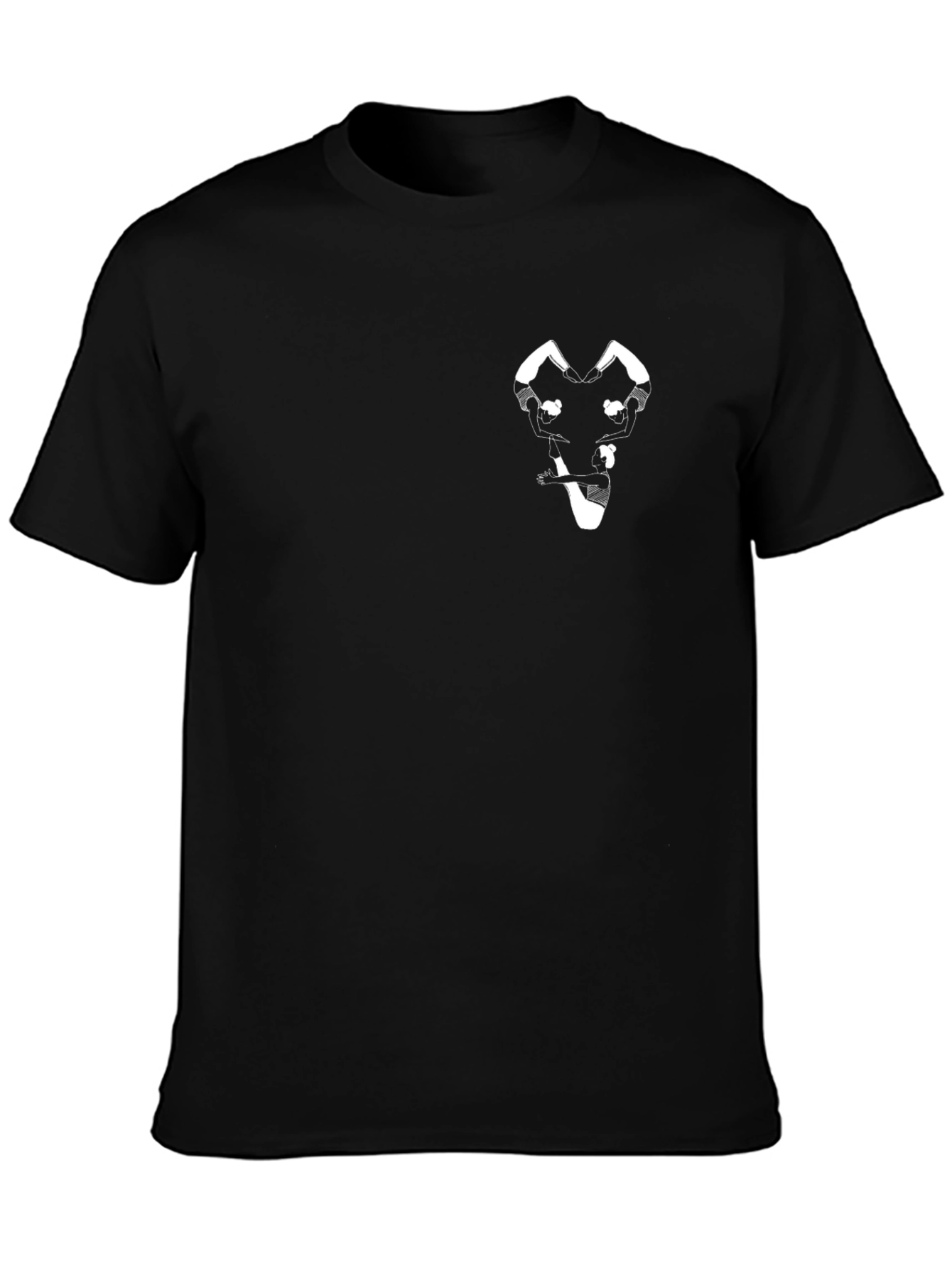 Black T-Shirt with Unique Yoga Figure Design