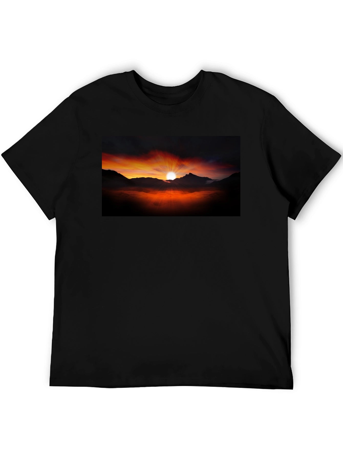 Sunset Mountain Graphic Black Tee