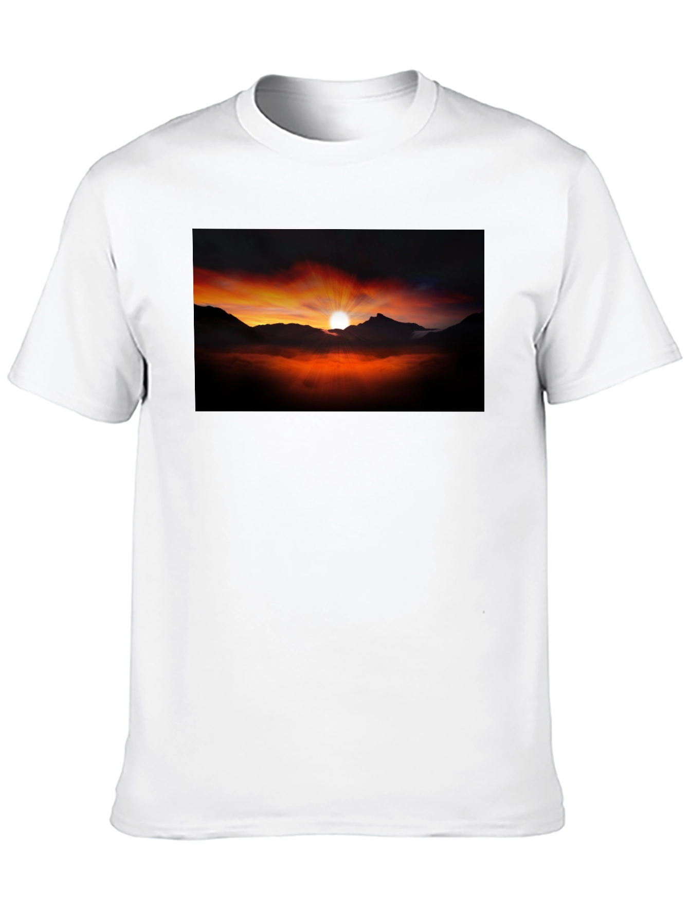 Sunset Mountain Graphic Black Tee