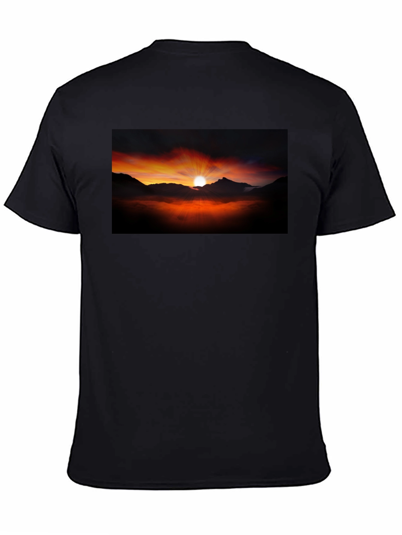 Sunset Mountain Graphic Black Tee