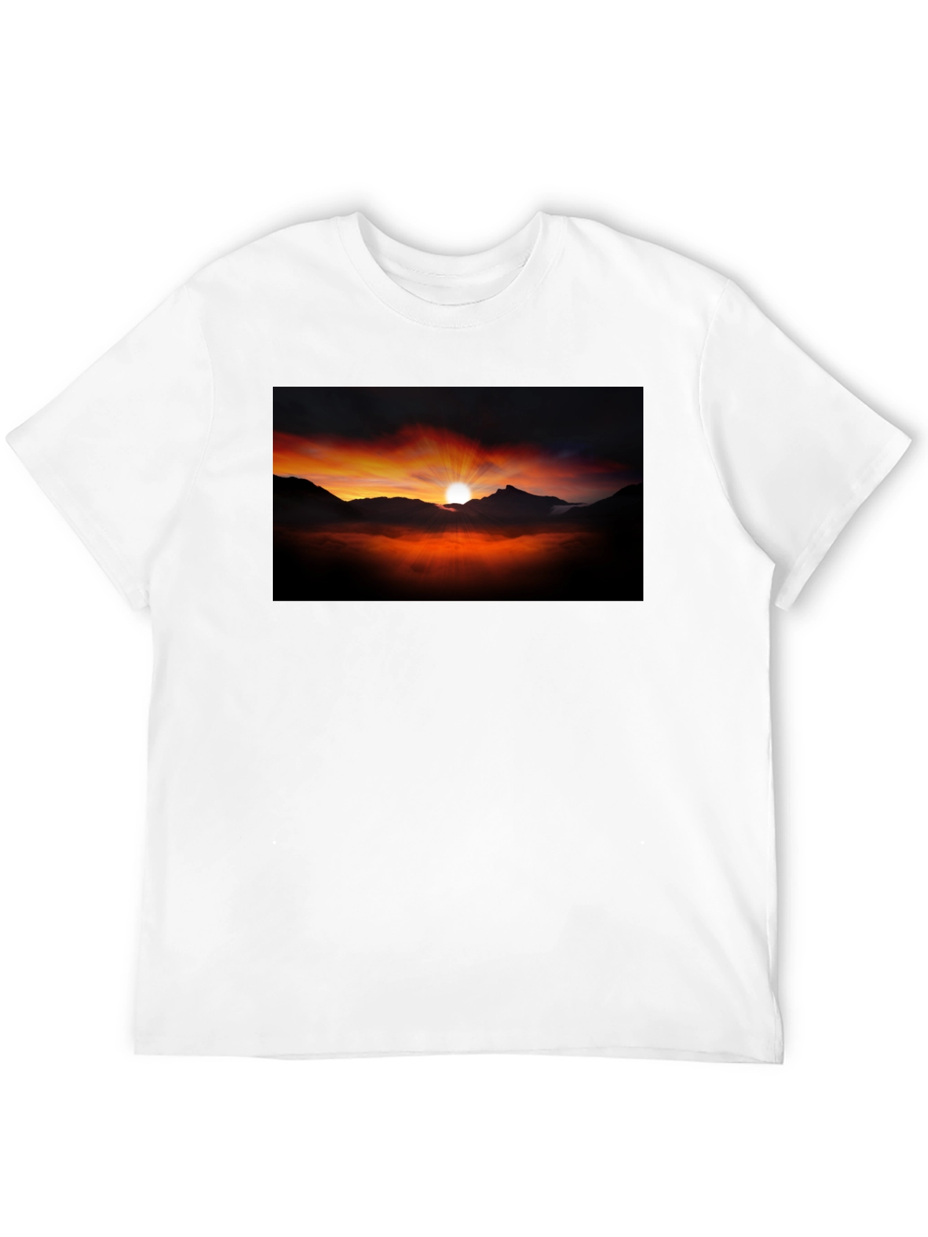 Sunset Mountain Graphic Black Tee