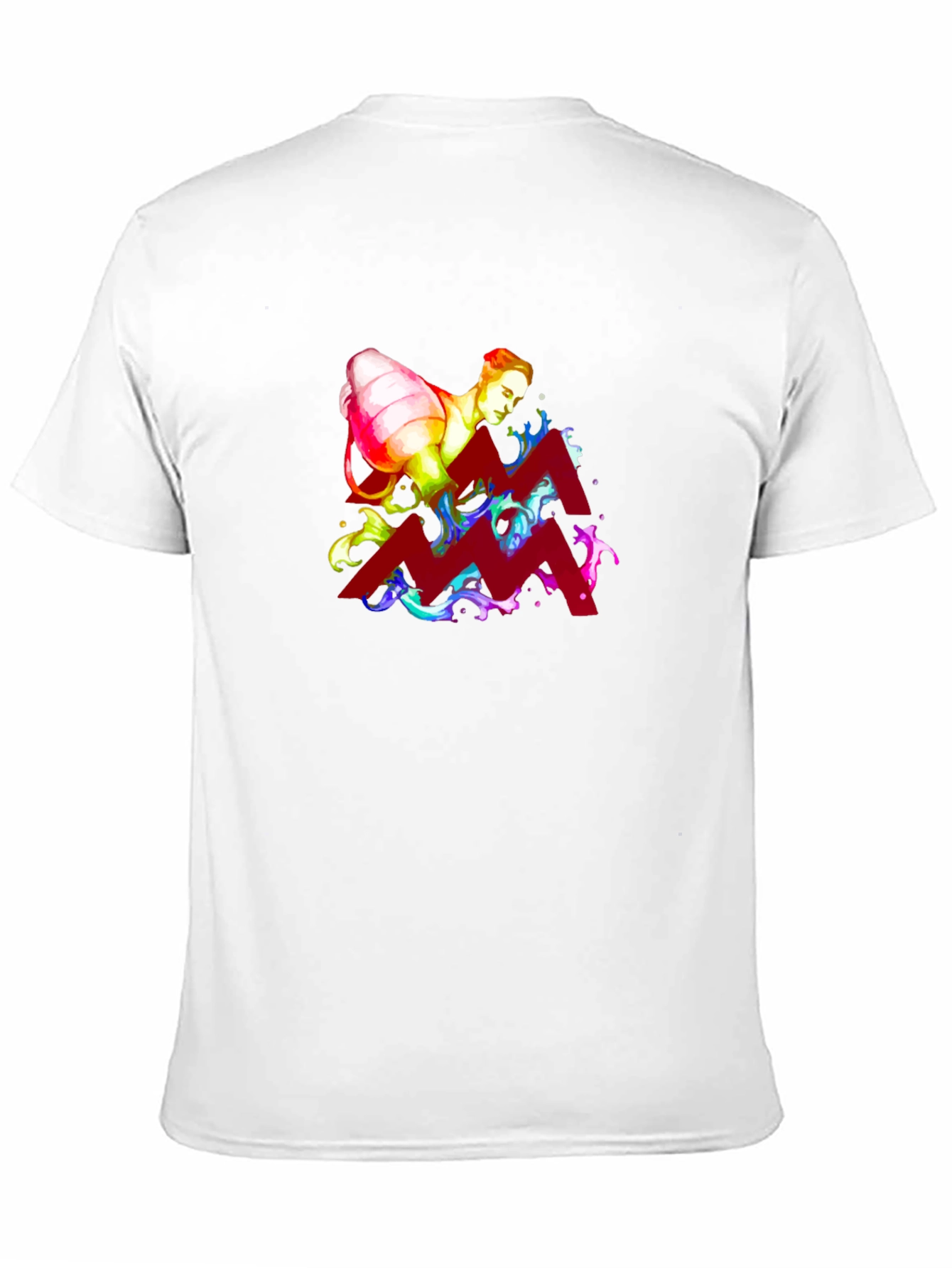Aquarius Zodiac Graphic Tee - Black Cotton Shirt