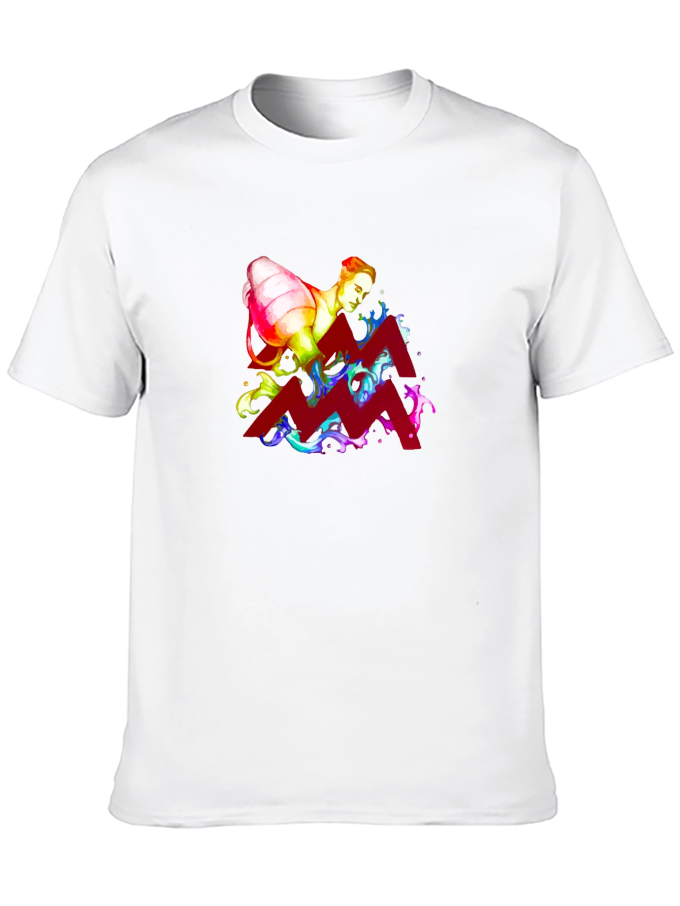 Aquarius Zodiac Graphic Tee - Black Cotton Shirt