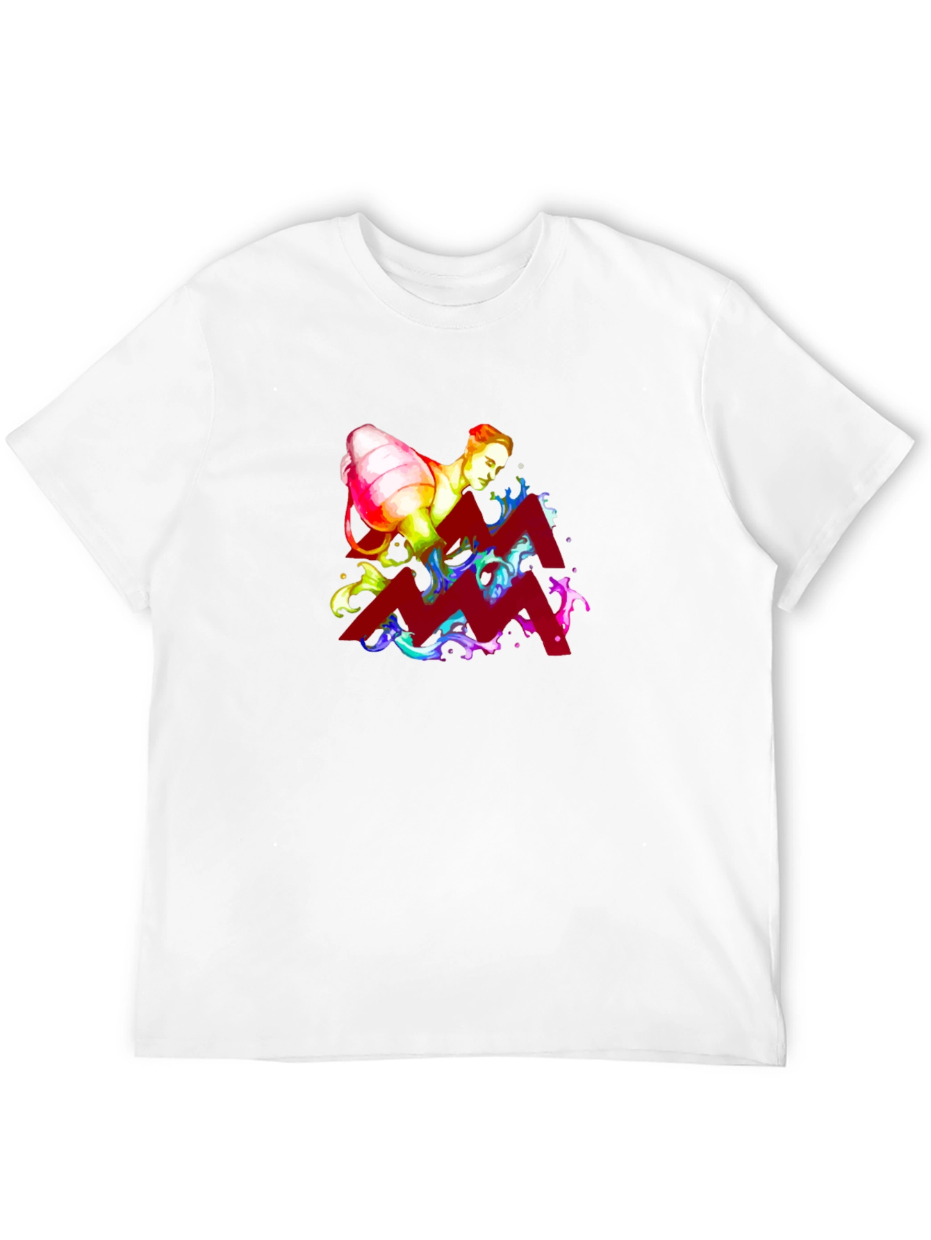 Aquarius Zodiac Graphic Tee - Black Cotton Shirt