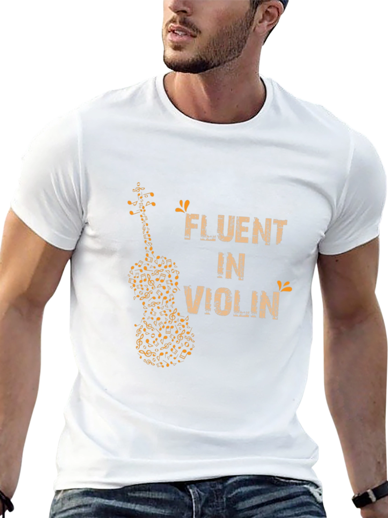 Fluent in Violin Music Notes Graphic Tee
