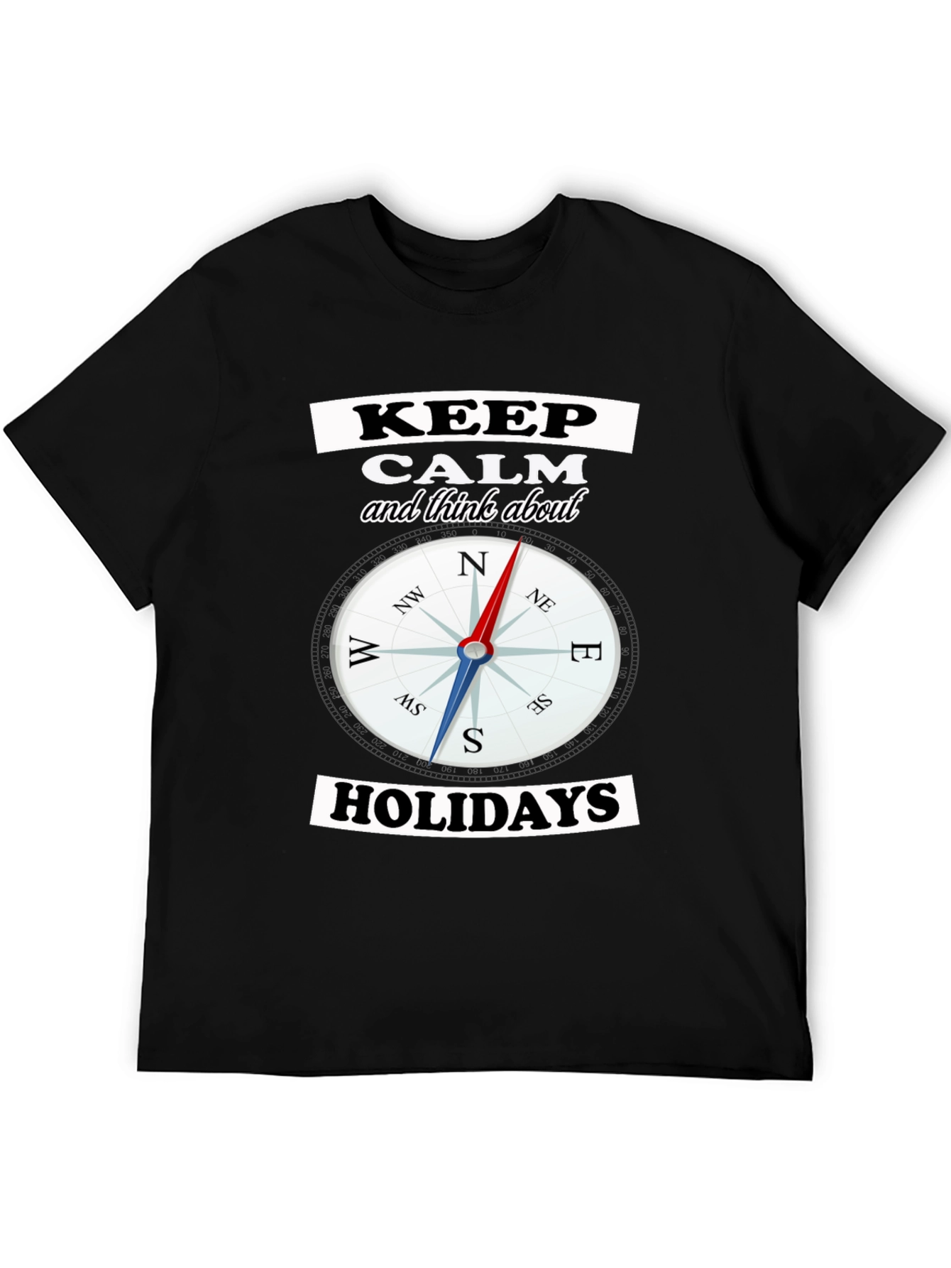 Keep Calm Holidays Compass Graphic Tee