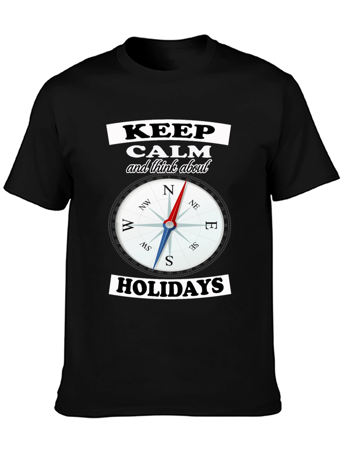 Keep Calm Holidays Compass Graphic Tee
