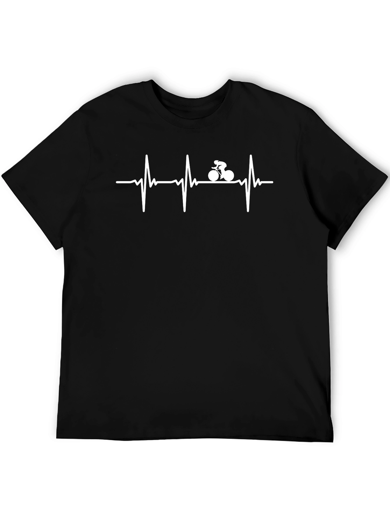 Cyclist Heartbeat Graphic T-Shirt - Black