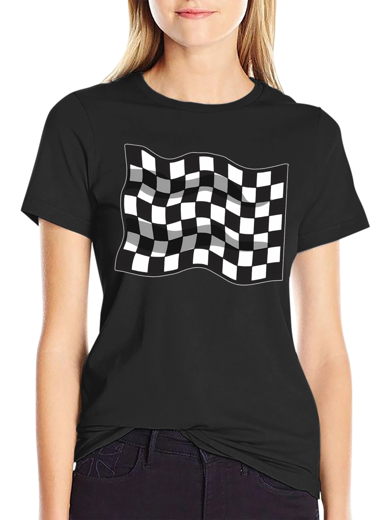 Checkered Flag T-Shirt - Racing Inspired Design