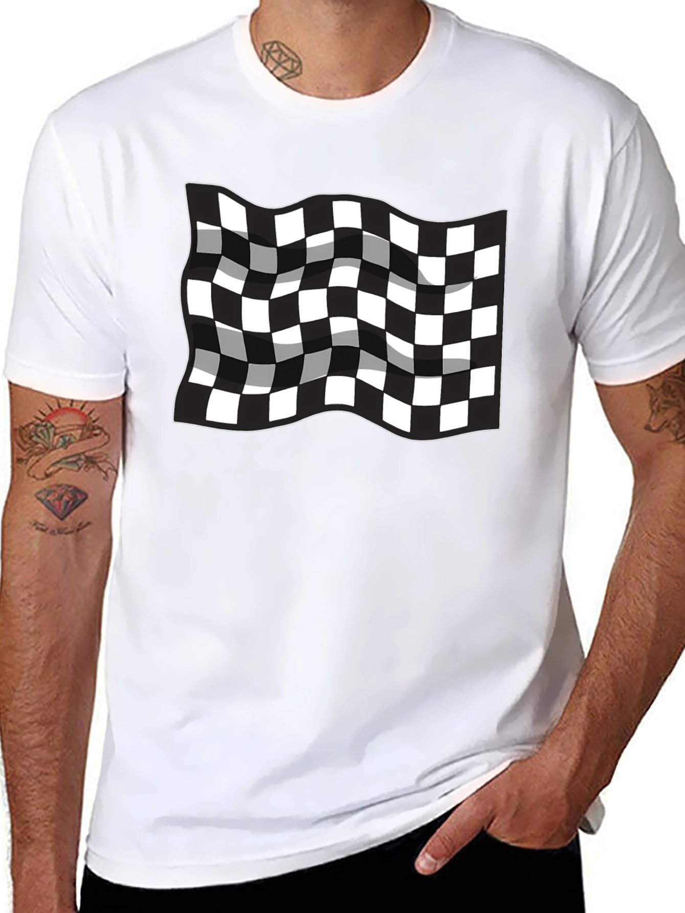 Checkered Flag T-Shirt - Racing Inspired Design