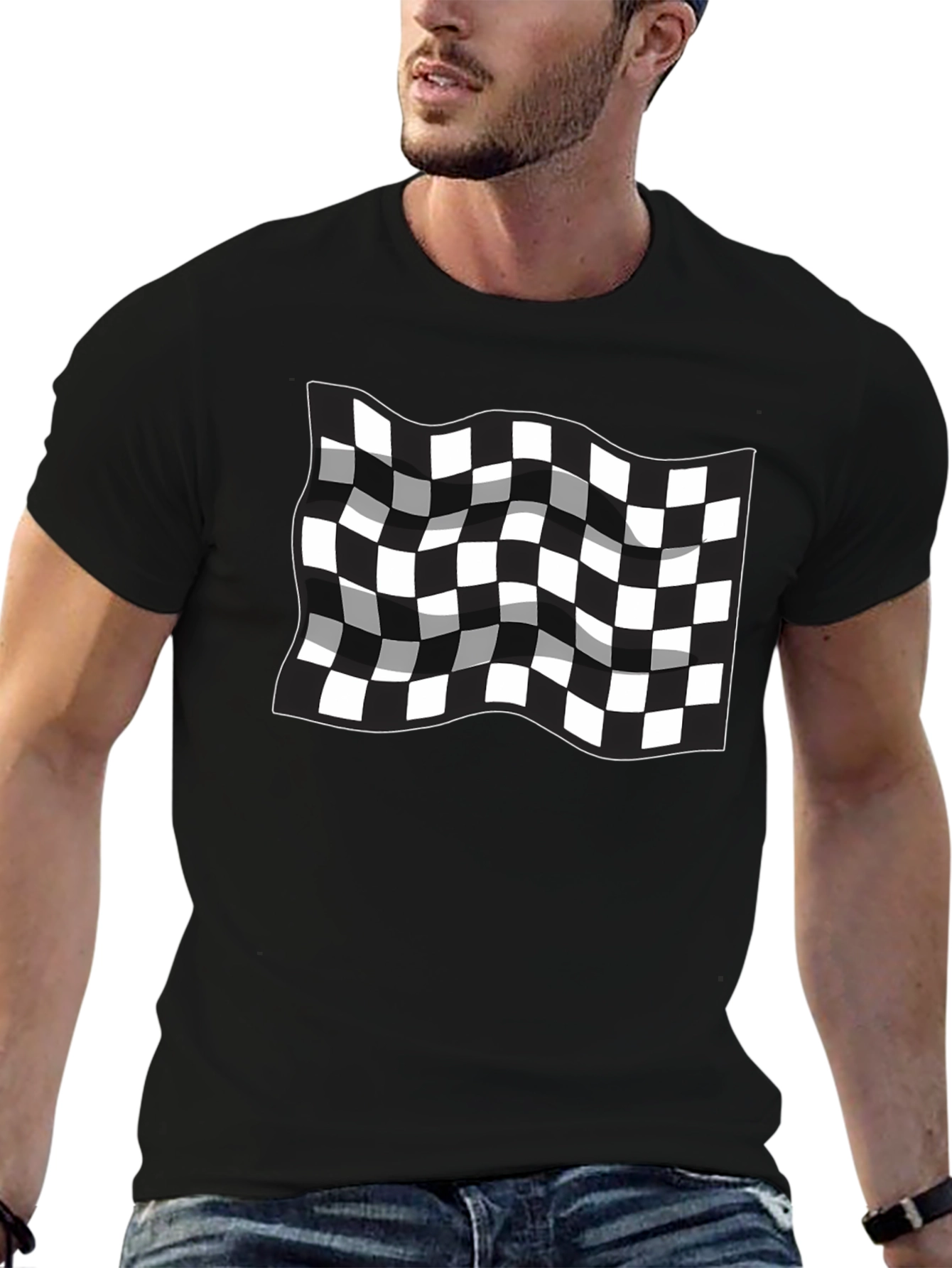 Checkered Flag T-Shirt - Racing Inspired Design