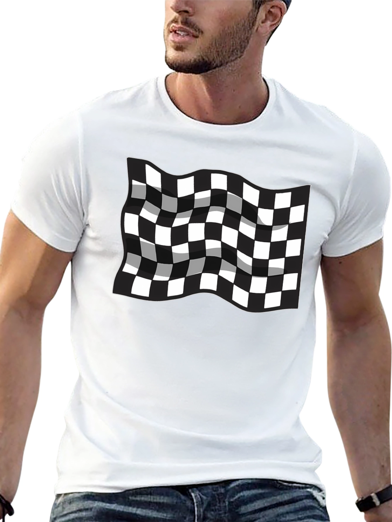 Checkered Flag T-Shirt - Racing Inspired Design