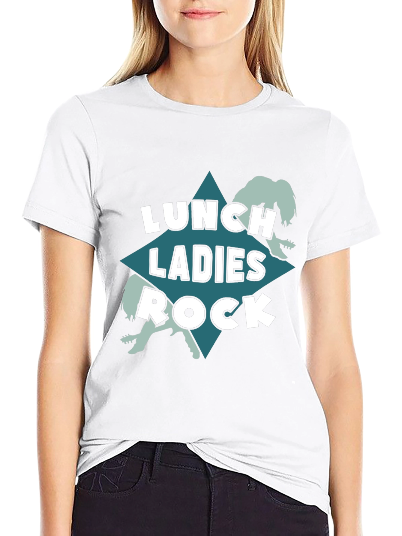 Lunch Ladies Rock T-Shirt - Black Crew Neck Tee