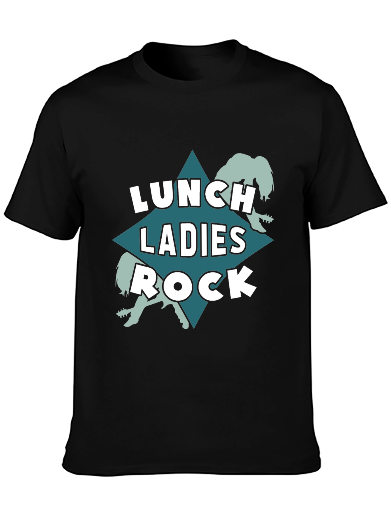 Lunch Ladies Rock T-Shirt - Black Crew Neck Tee