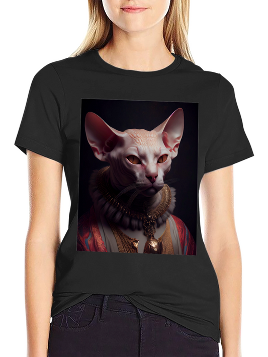 Sphynx Cat Portrait T-Shirt - Regal Feline Tee