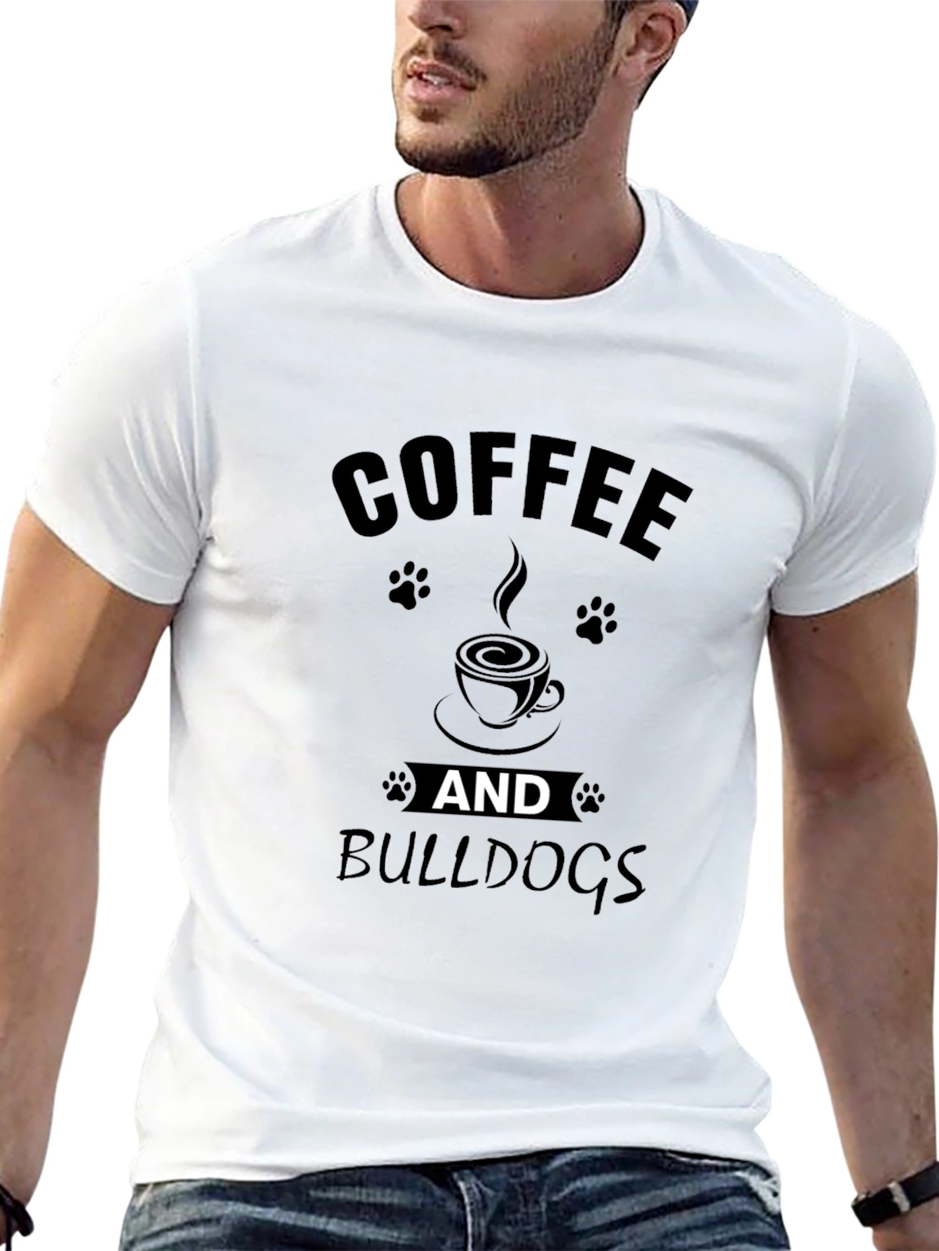 Coffee and Bulldogs Black Graphic Tee