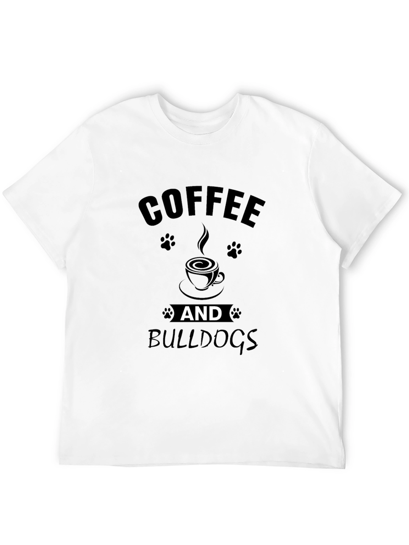 Coffee and Bulldogs Black Graphic Tee