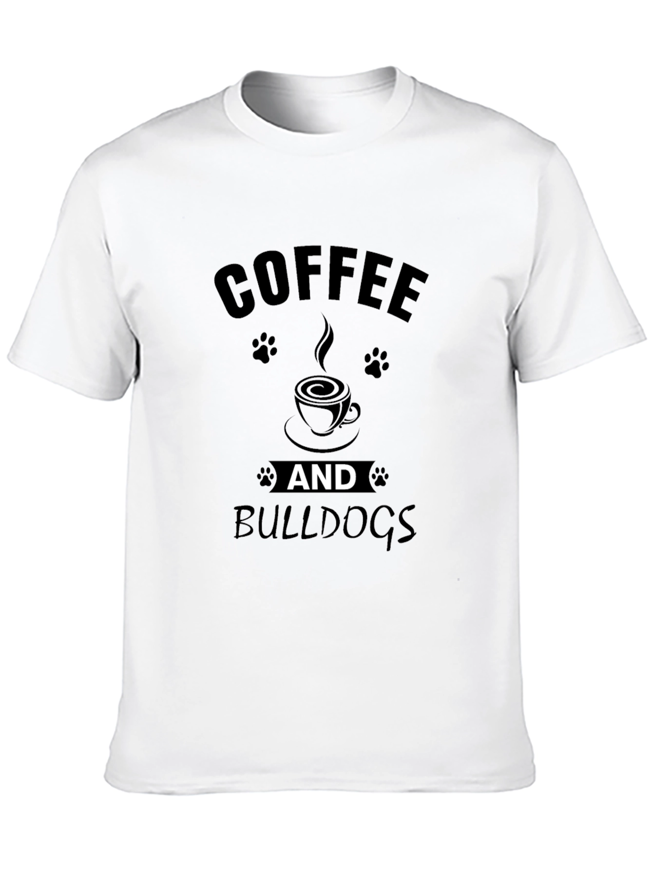 Coffee and Bulldogs Black Graphic Tee