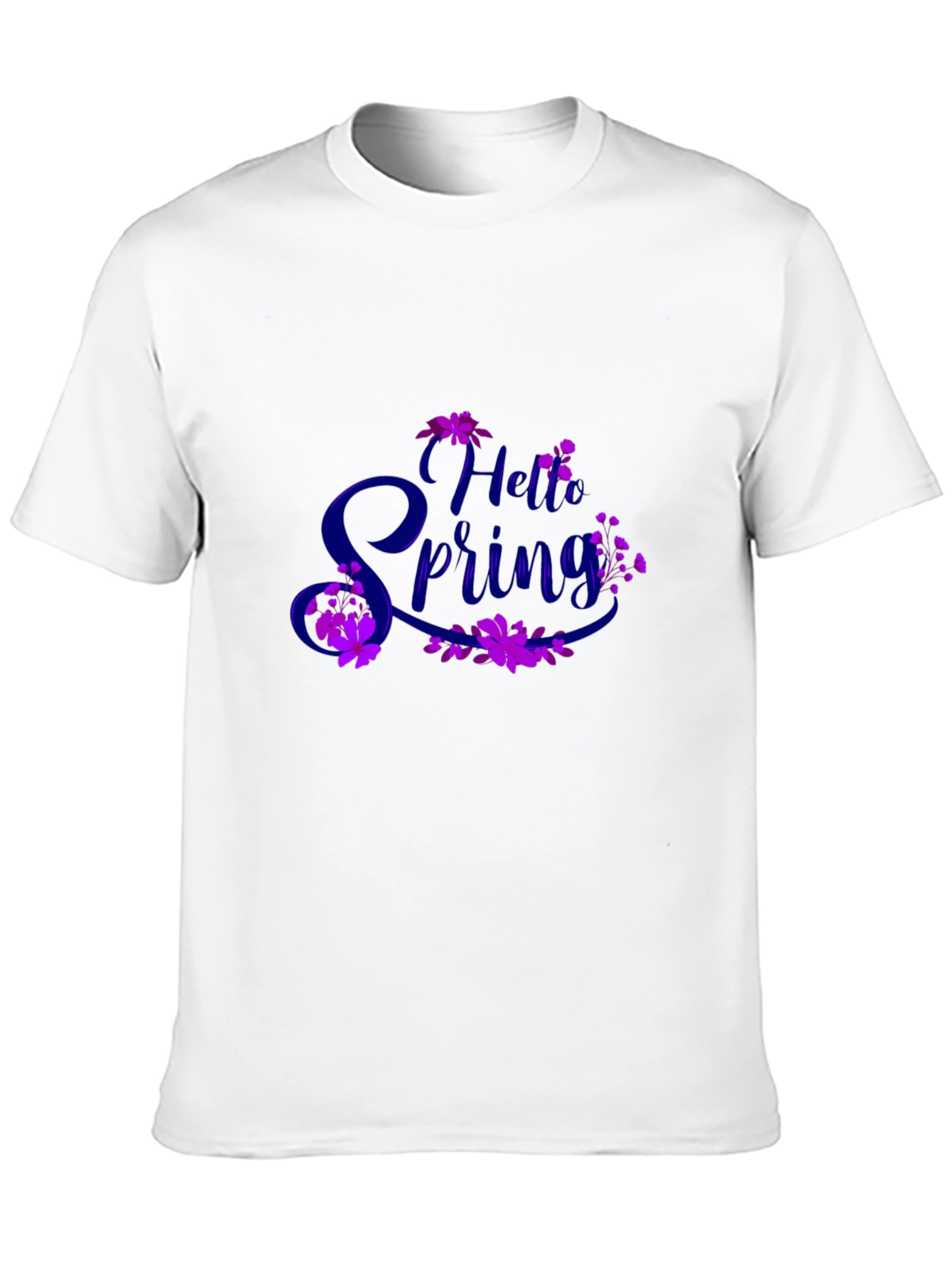 Hello Spring Graphic Tee - Black Casual T-Shirt
