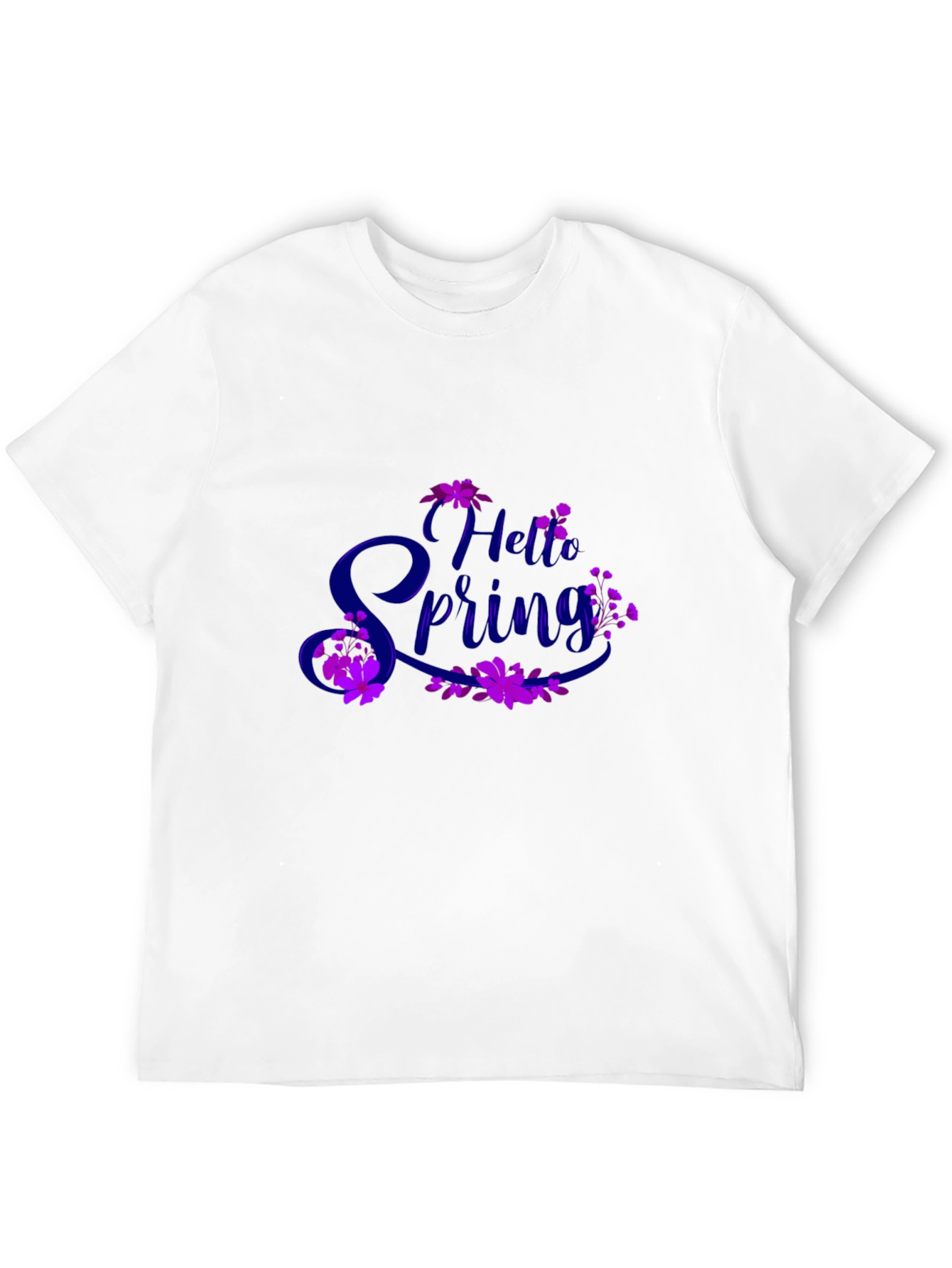 Hello Spring Graphic Tee - Black Casual T-Shirt