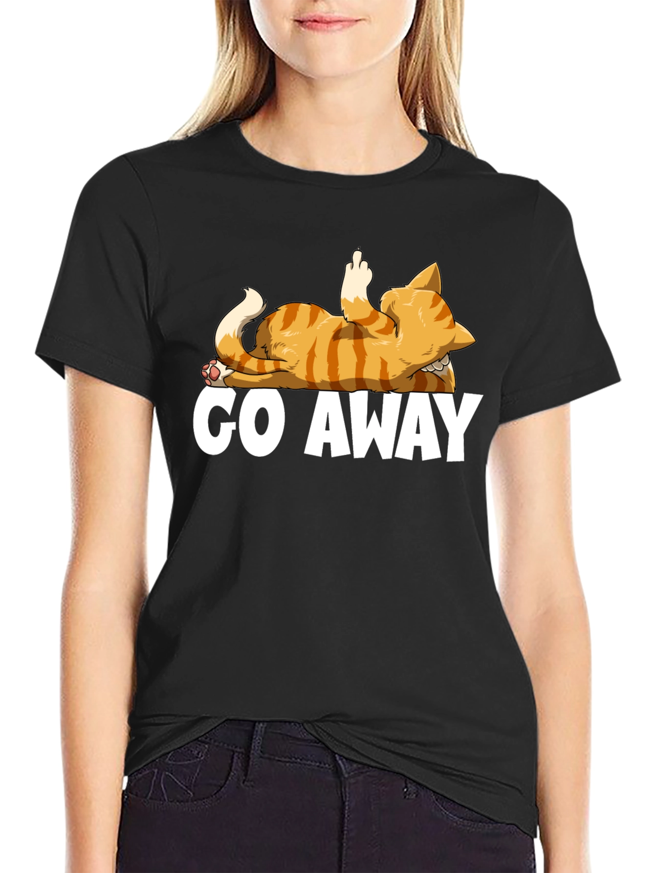 Go Away Cat T-Shirt - Funny Rude Kitten Tee
