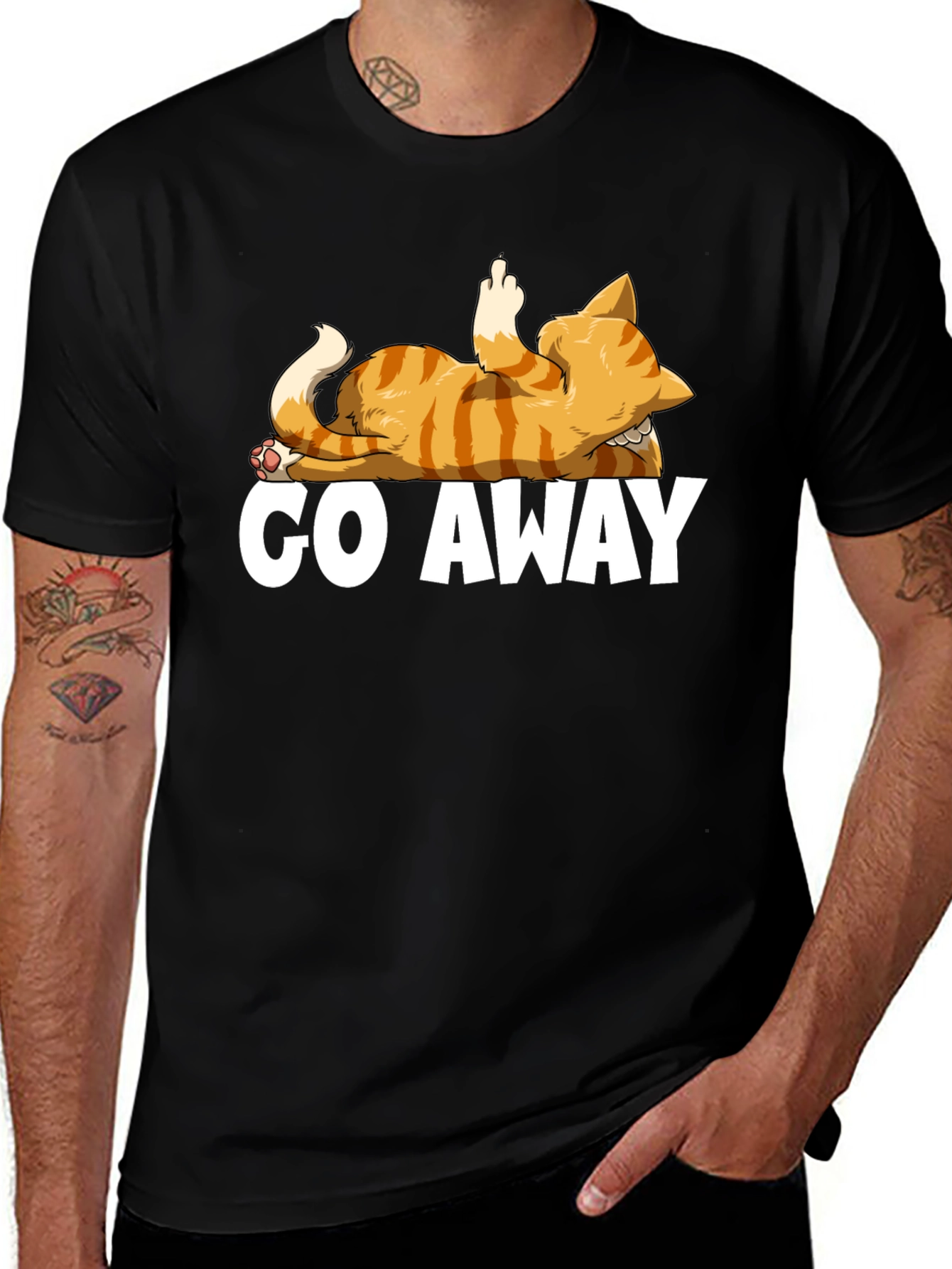 Go Away Cat T-Shirt - Funny Rude Kitten Tee