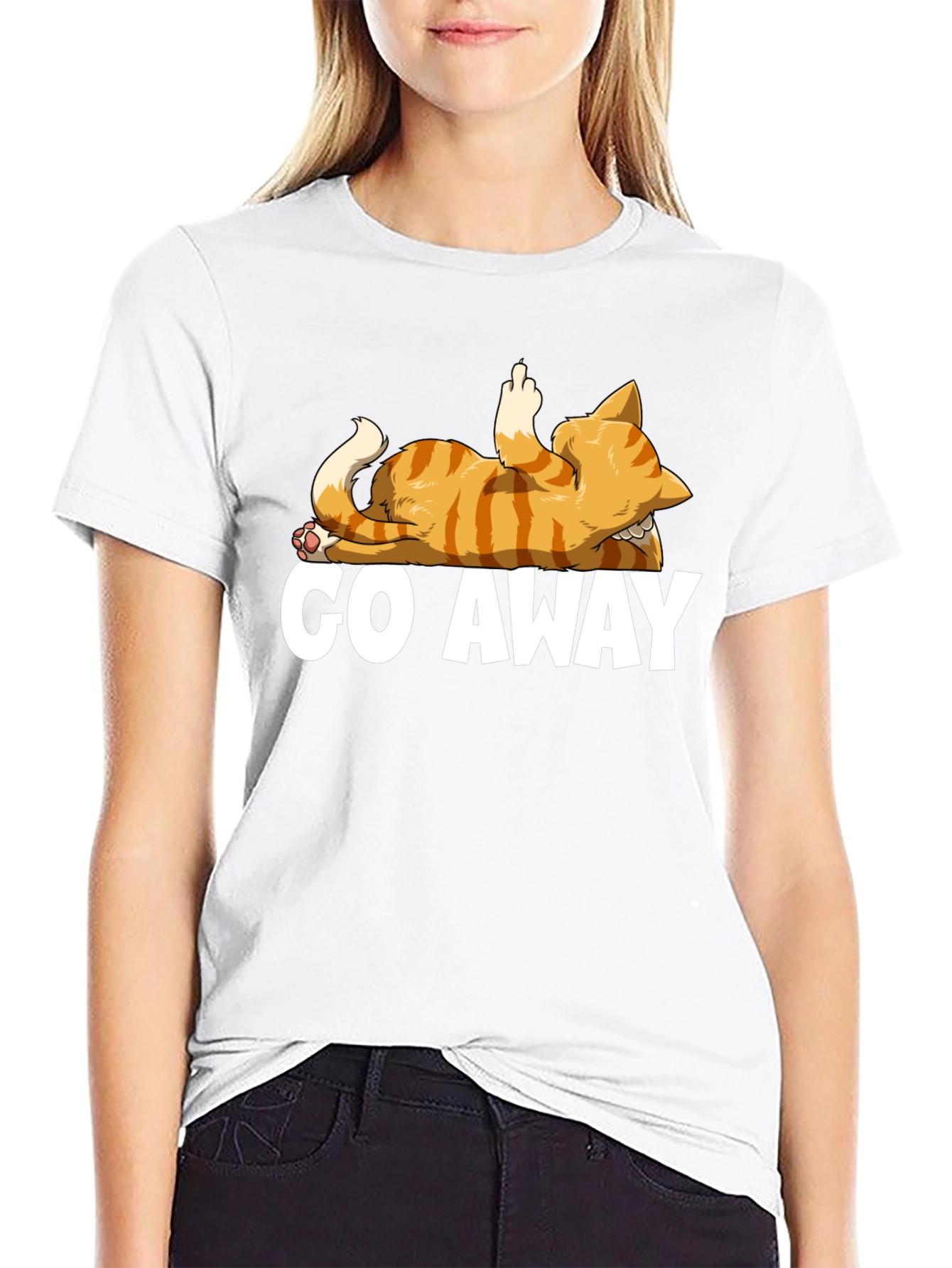 Go Away Cat T-Shirt - Funny Rude Kitten Tee