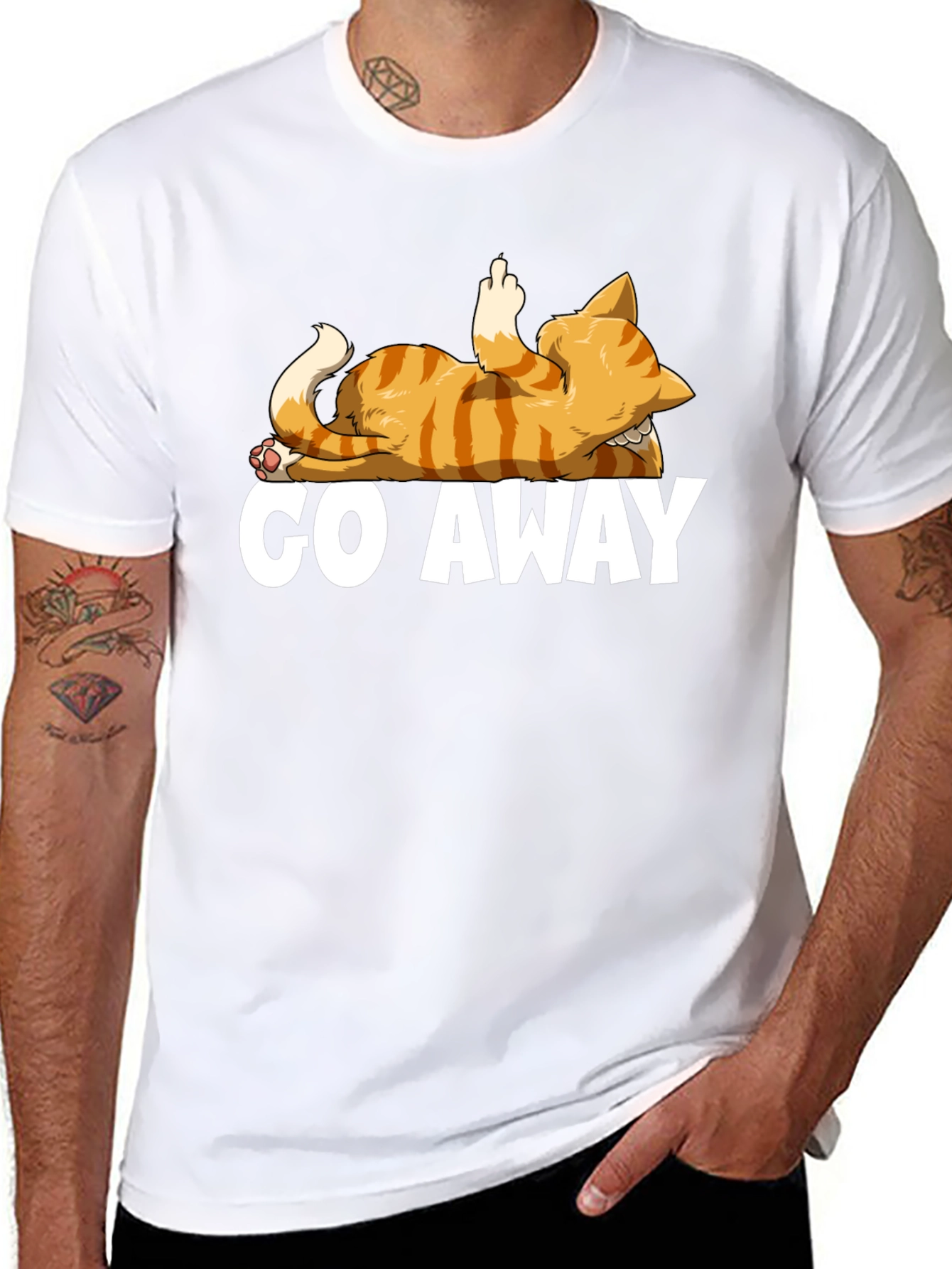 Go Away Cat T-Shirt - Funny Rude Kitten Tee