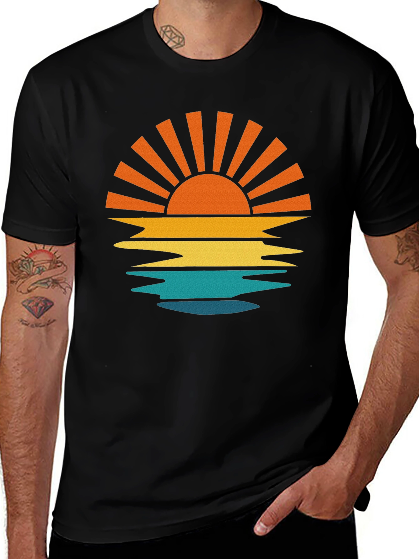 Sunset Graphic T-Shirt Retro Style