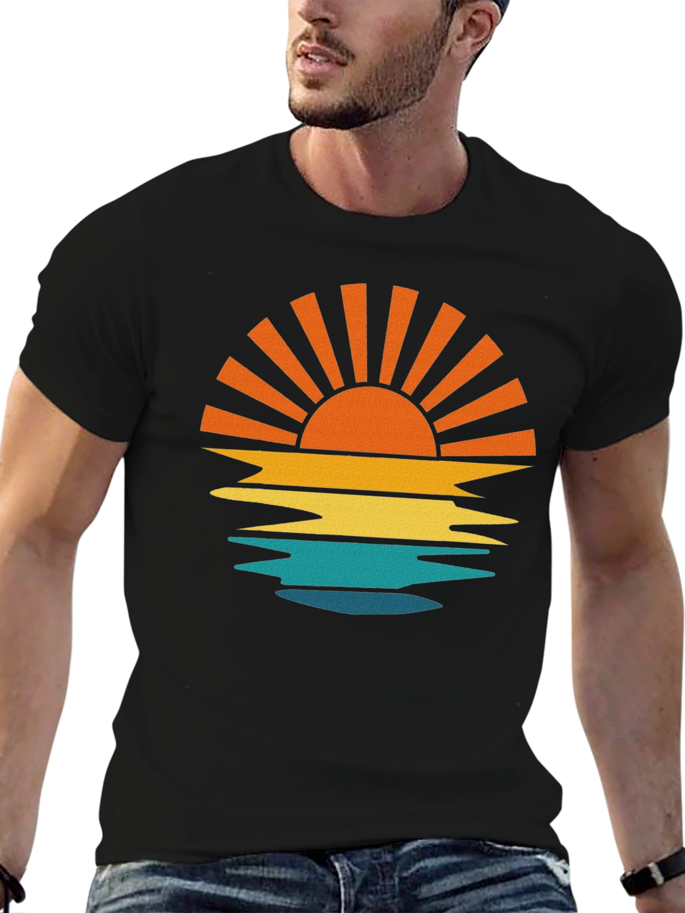 Sunset Graphic T-Shirt Retro Style