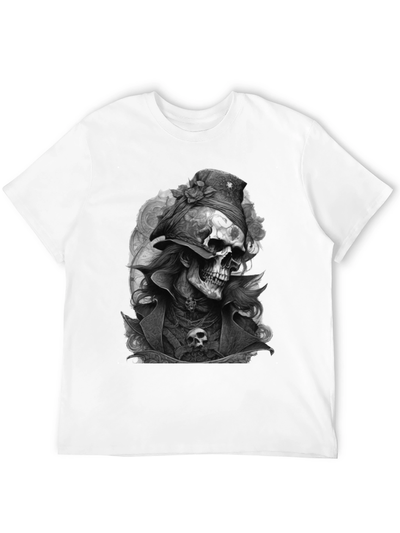 Skull Pirate Graphic Tee - Mens Black T-Shirt