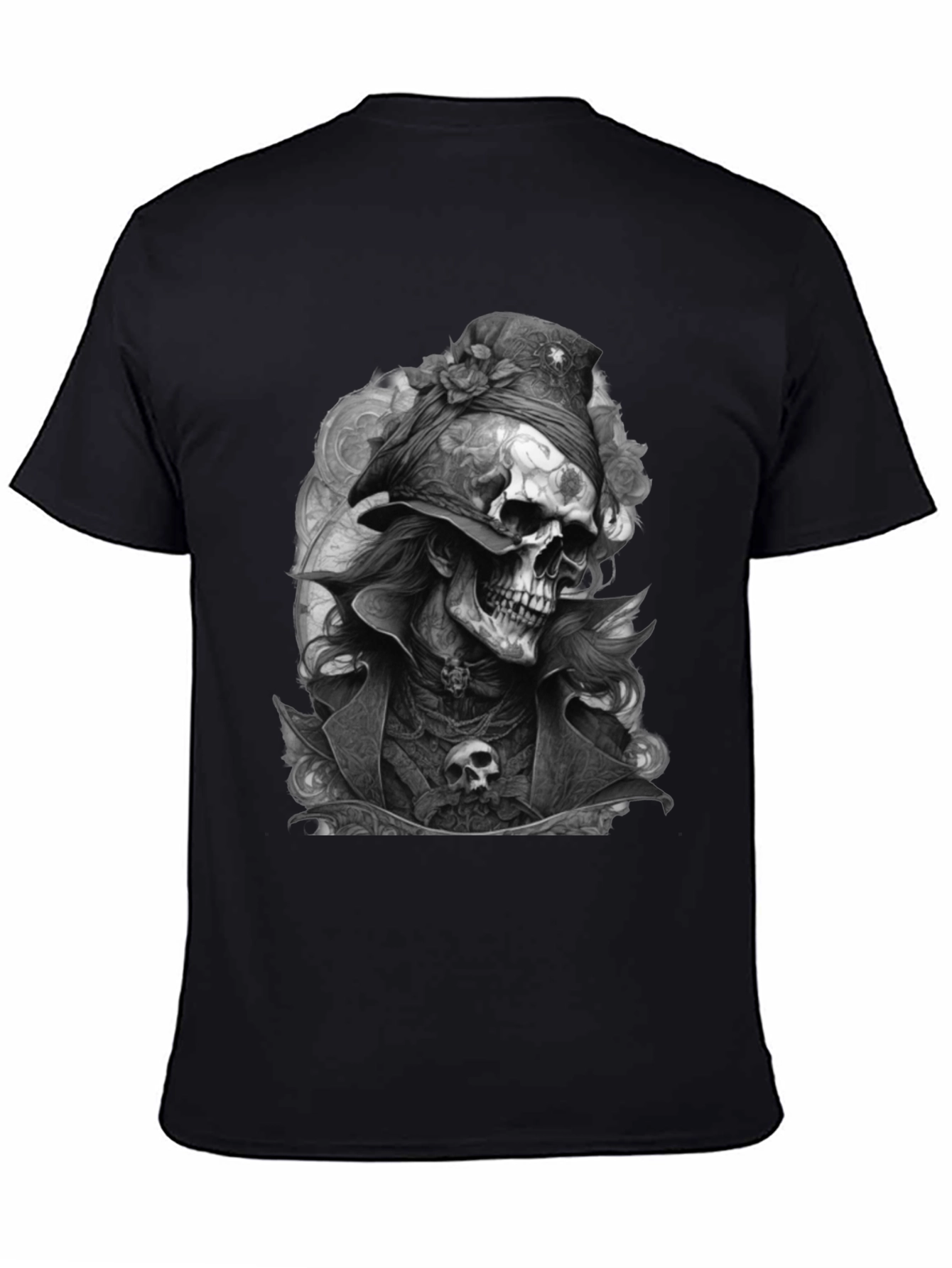 Skull Pirate Graphic Tee - Mens Black T-Shirt