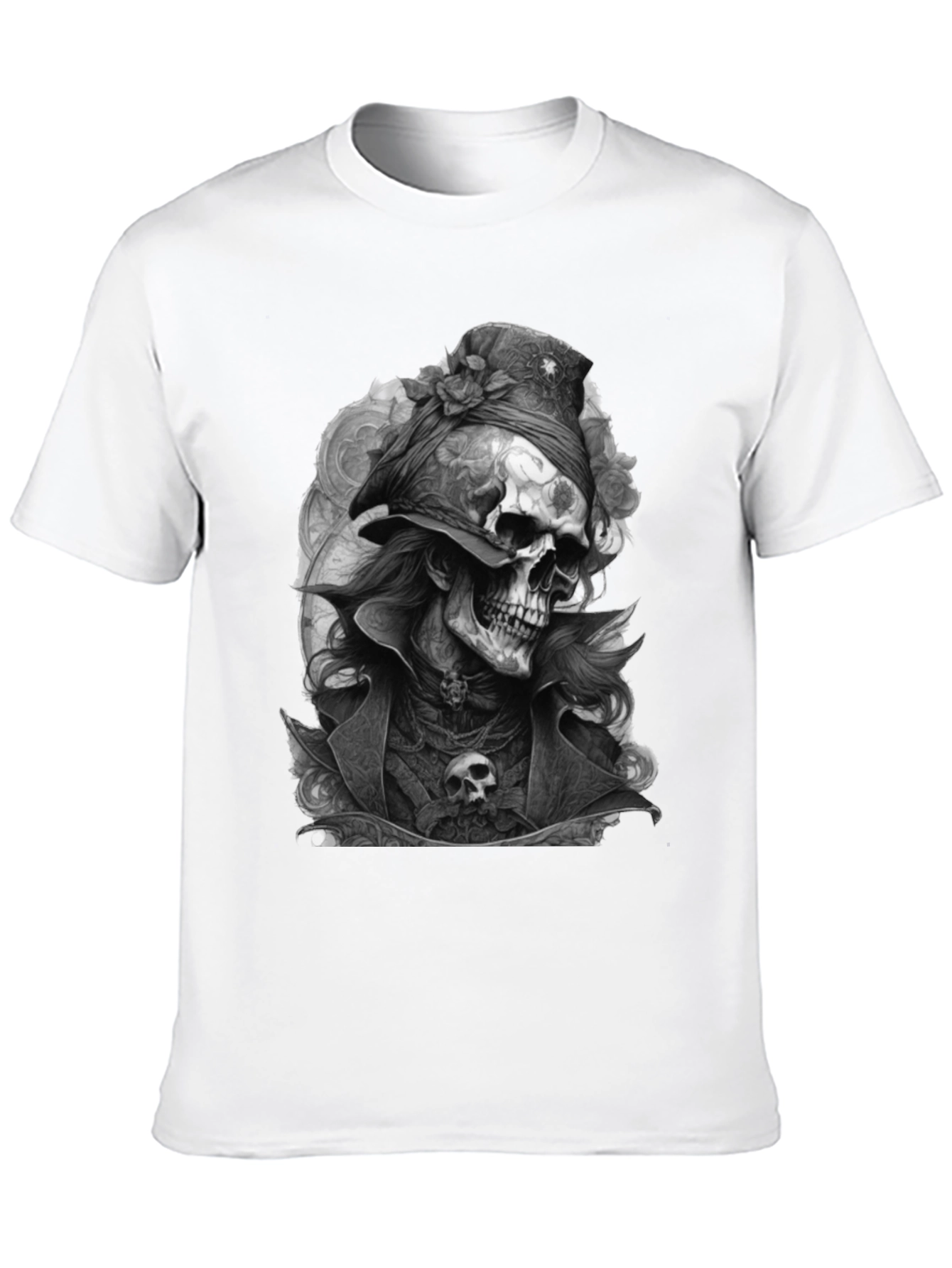 Skull Pirate Graphic Tee - Mens Black T-Shirt