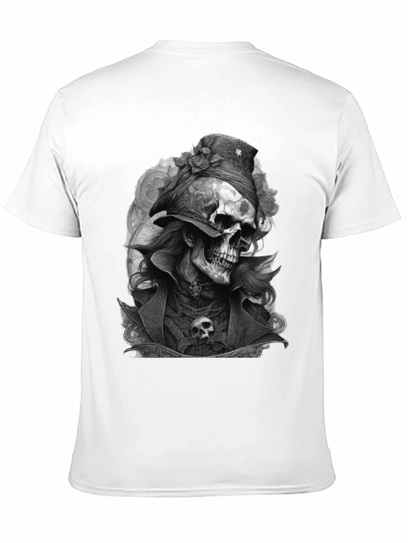 Skull Pirate Graphic Tee - Mens Black T-Shirt