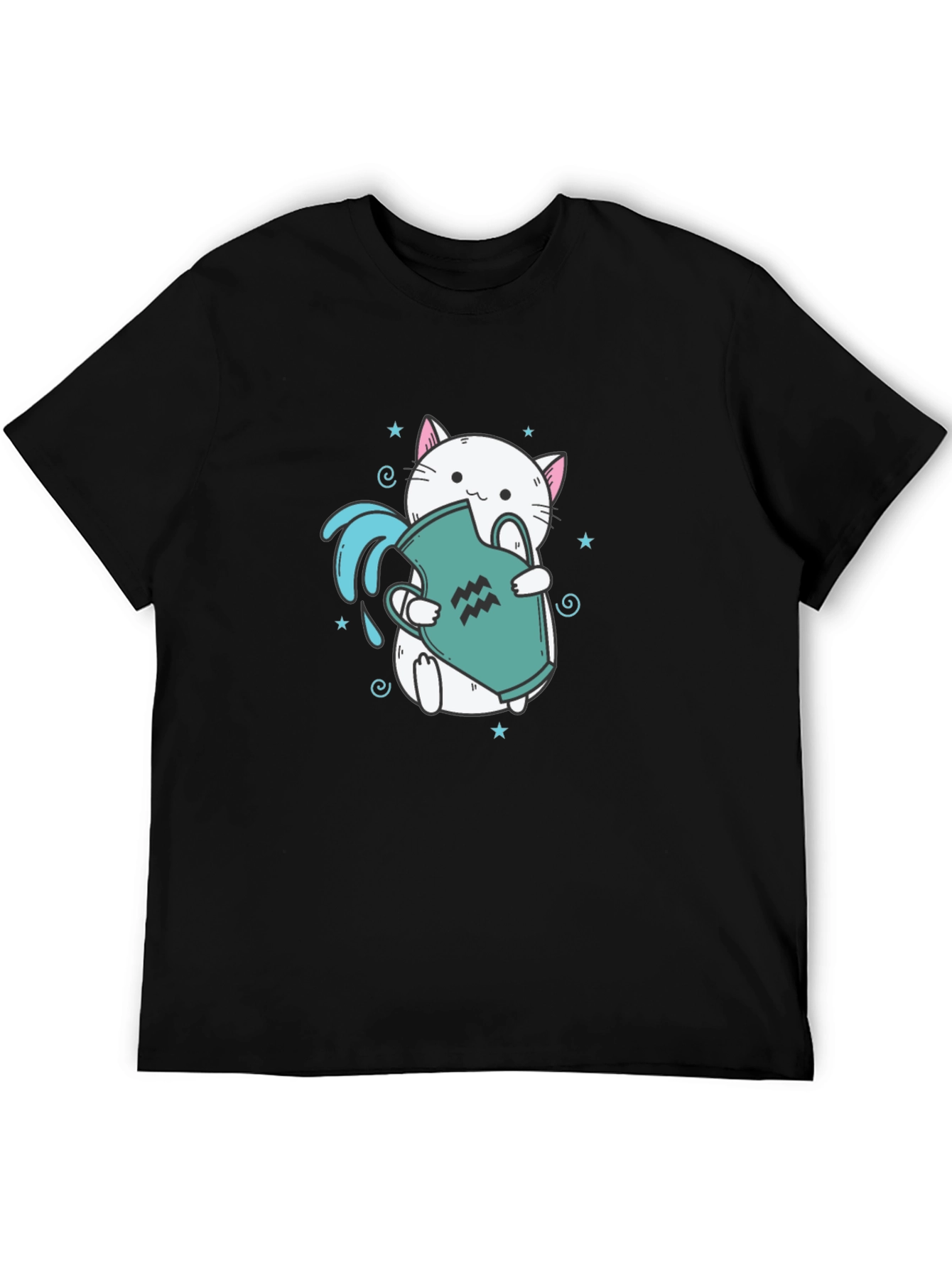 Aquarius Cat Graphic Tee - Zodiac T-Shirt