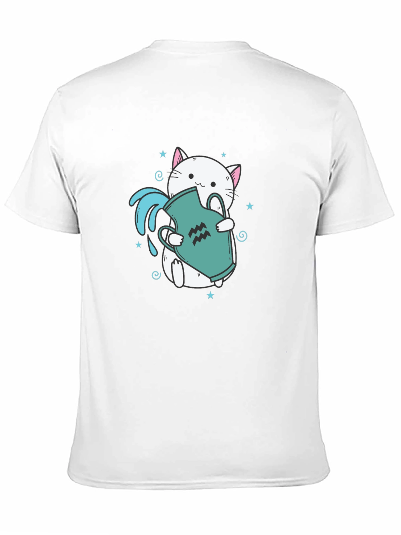 Aquarius Cat Graphic Tee - Zodiac T-Shirt