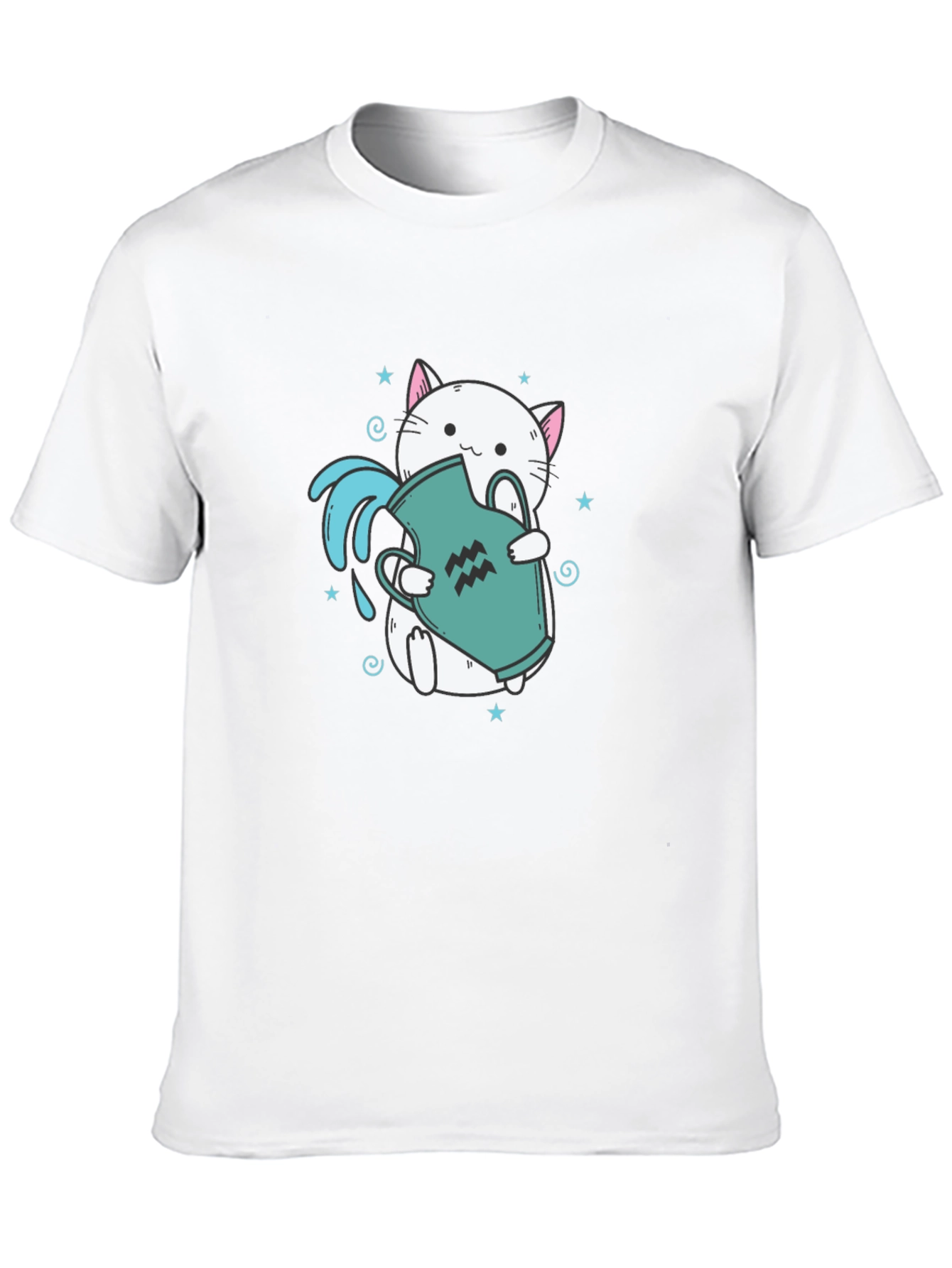 Aquarius Cat Graphic Tee - Zodiac T-Shirt