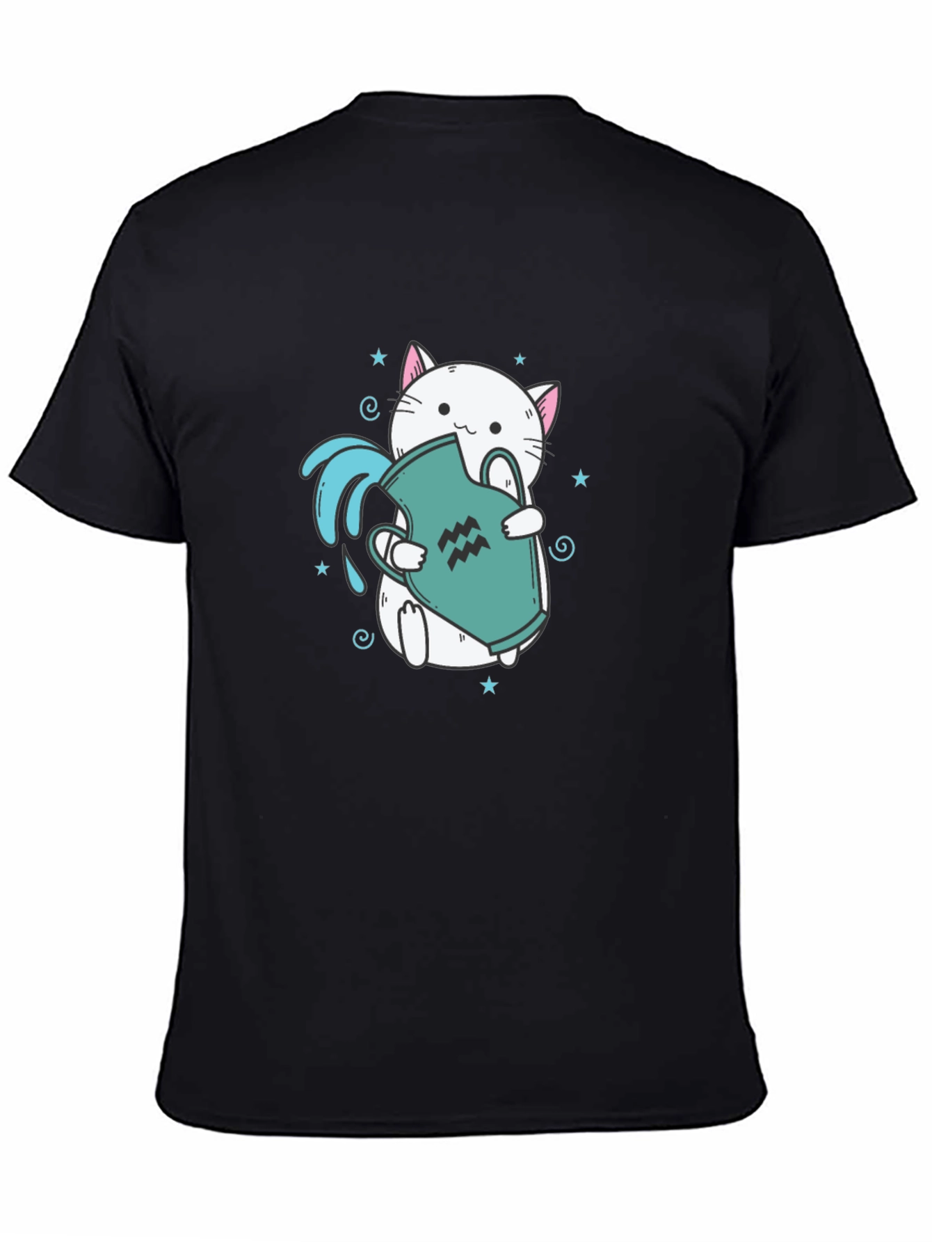 Aquarius Cat Graphic Tee - Zodiac T-Shirt
