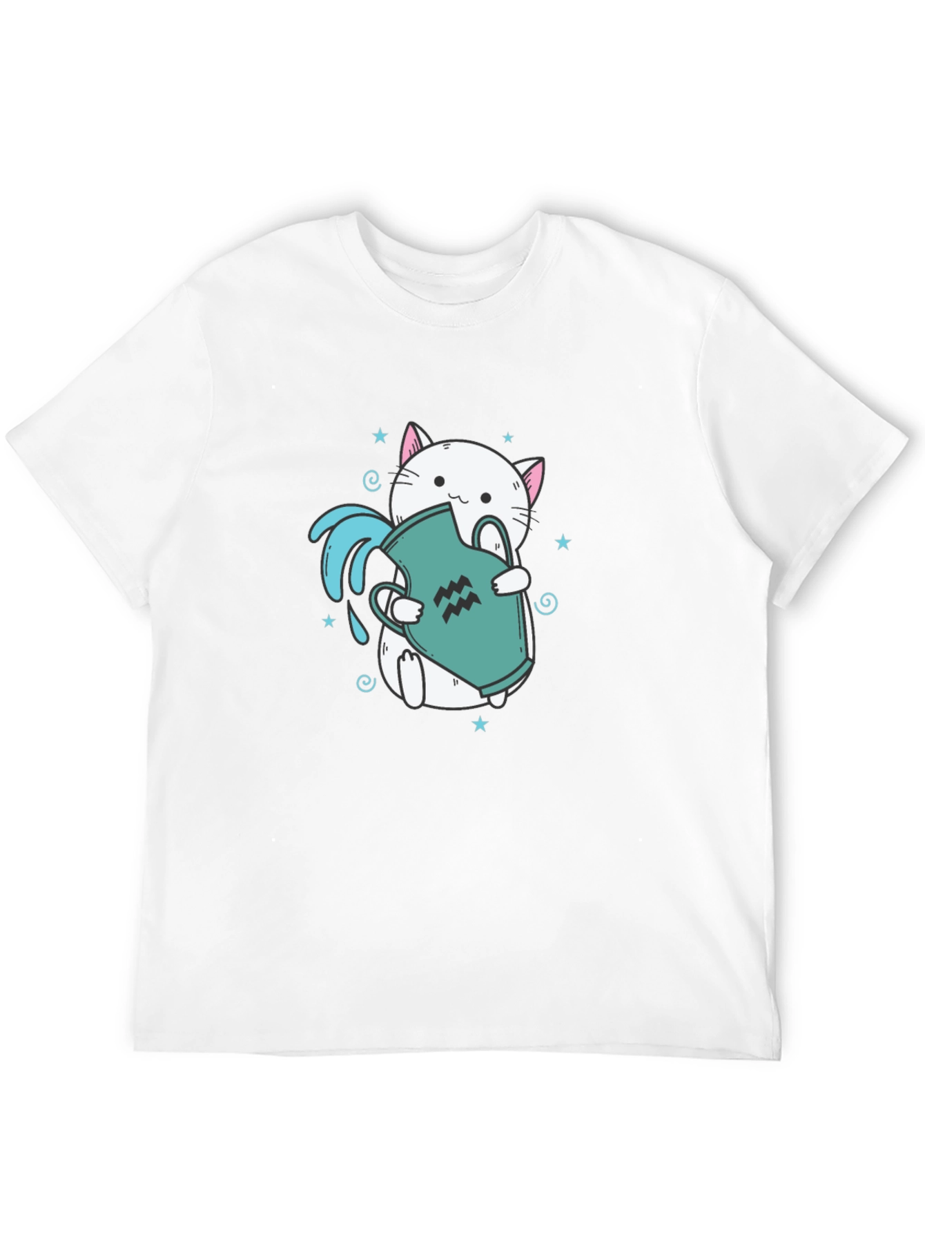 Aquarius Cat Graphic Tee - Zodiac T-Shirt
